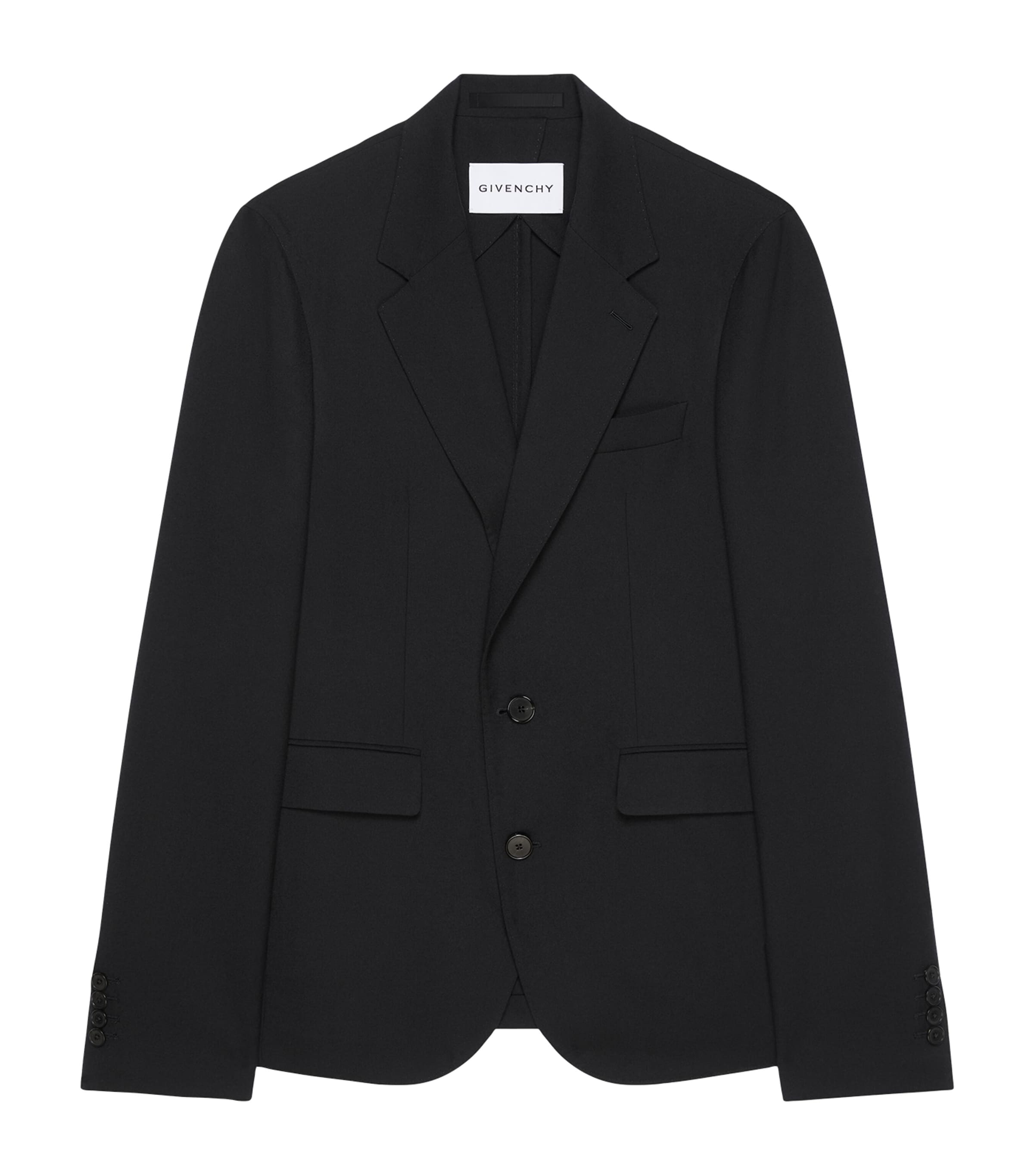 Wool Single-Breasted Blazer BLACK Image 1
