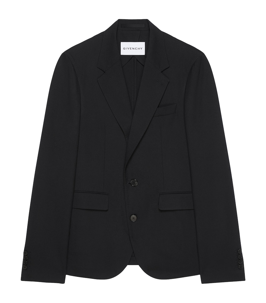 Wool Single-Breasted Blazer BLACK Image 1