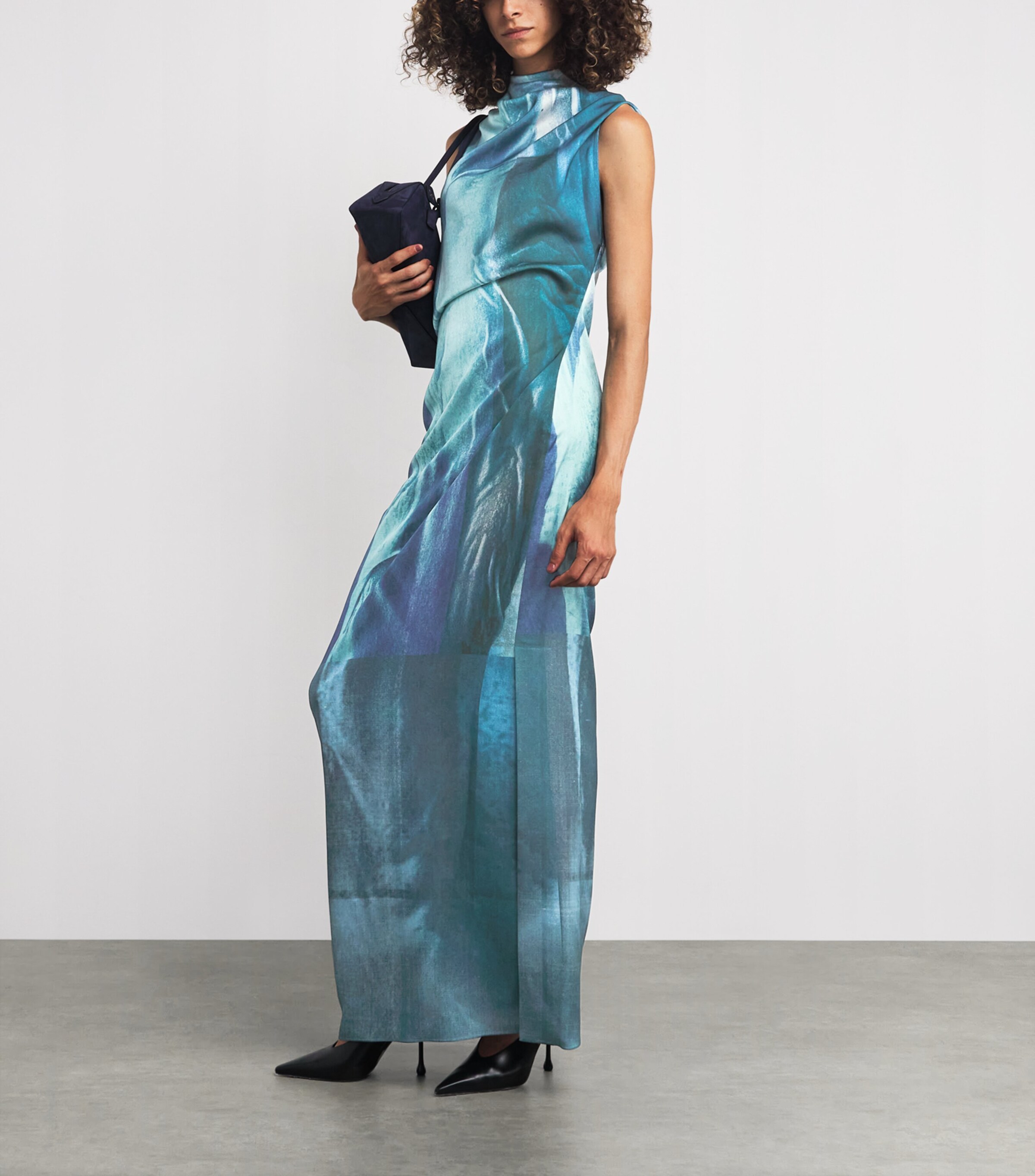 Jean Paul Gaultier Womens Draped Water Maxi Dress Indigo/vntgblue Image 2