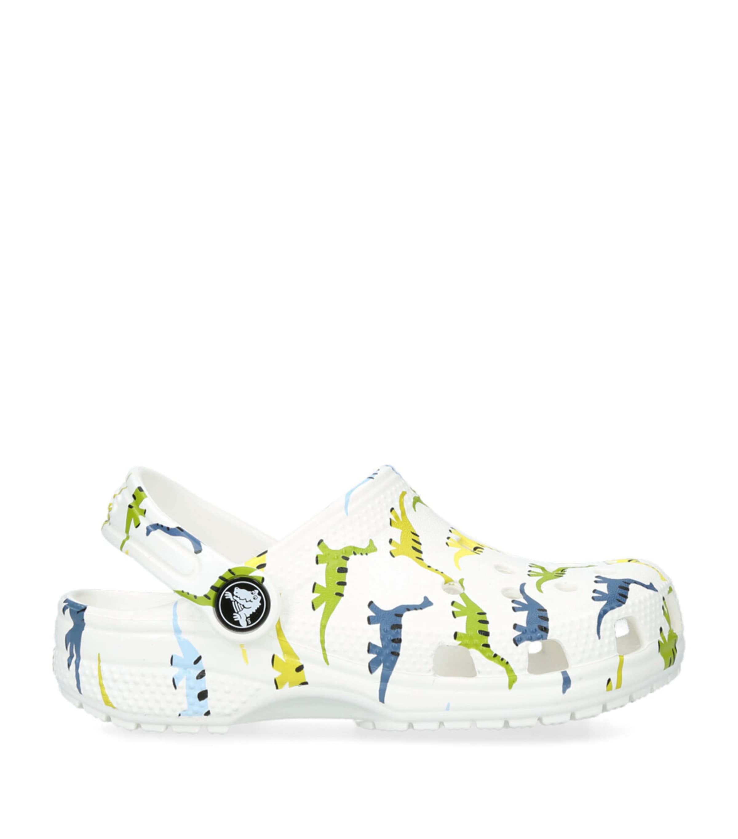 Crocs Kids' Classic Dinosaur Clogs In White