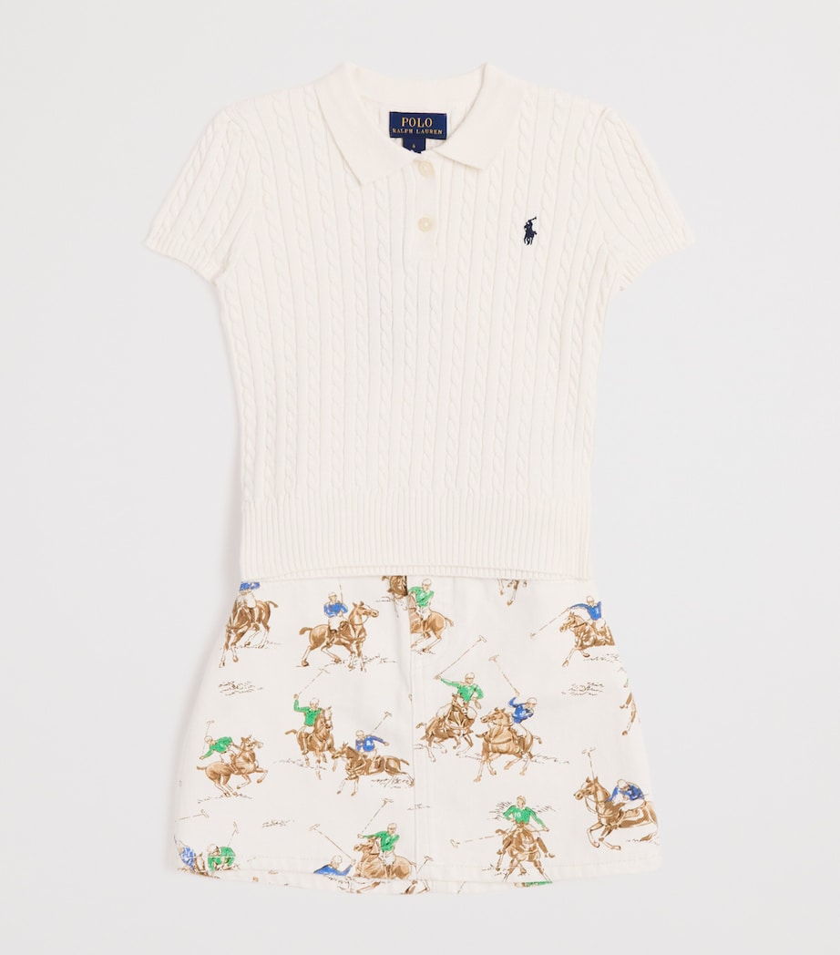 Cotton Cable-Knit Polo Shirt (2-6 Years) WHITE Image 3