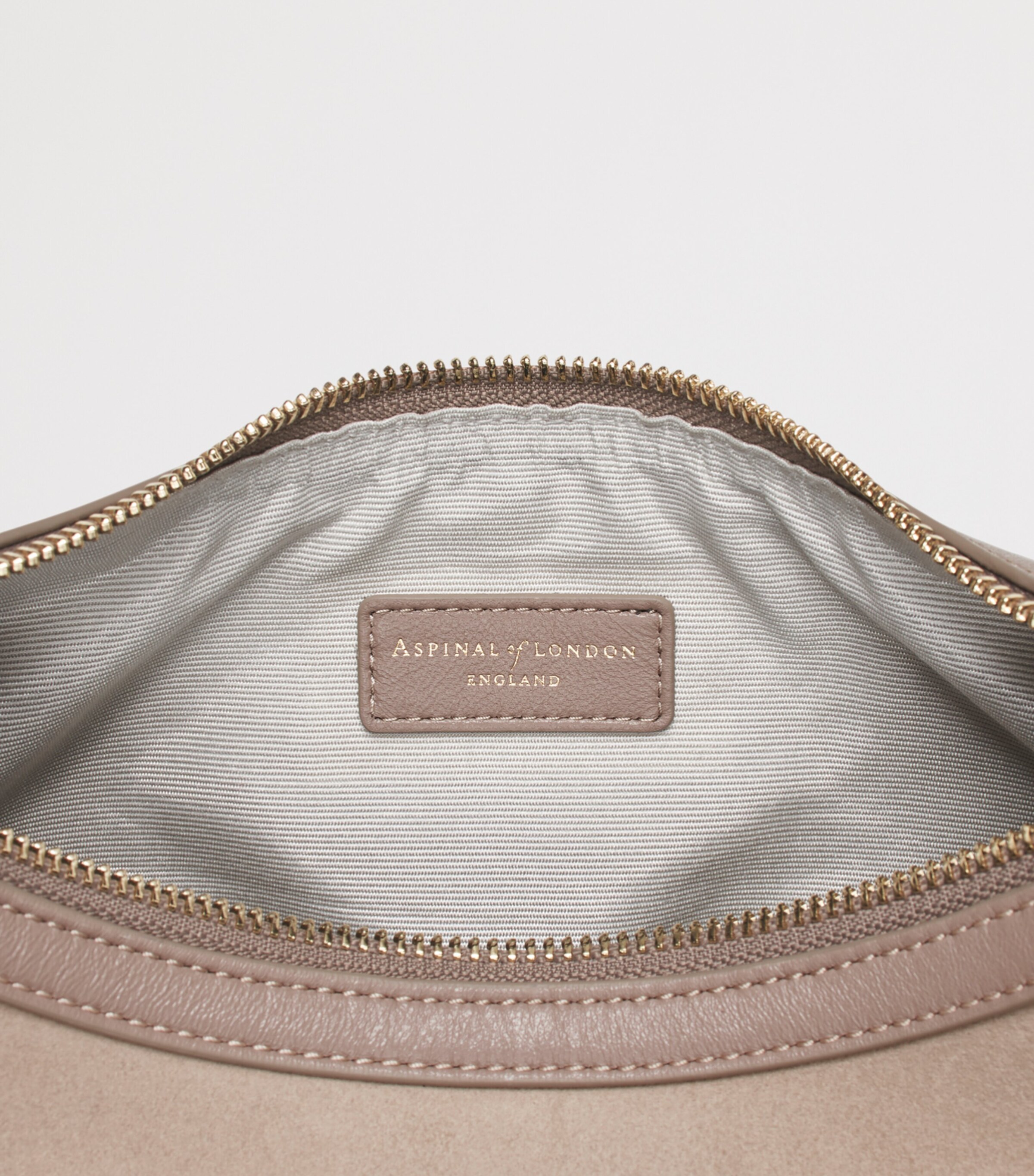 Aspinal Of London Small Leather Soho Crescent Shoulder Bag Moleskin Image 7
