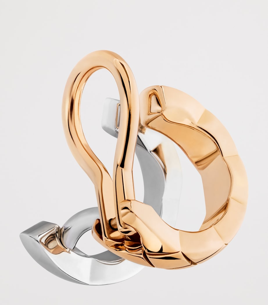 White Gold, Beige Gold and Diamond Coco Crush Single Clip Earring WHITE Image 3