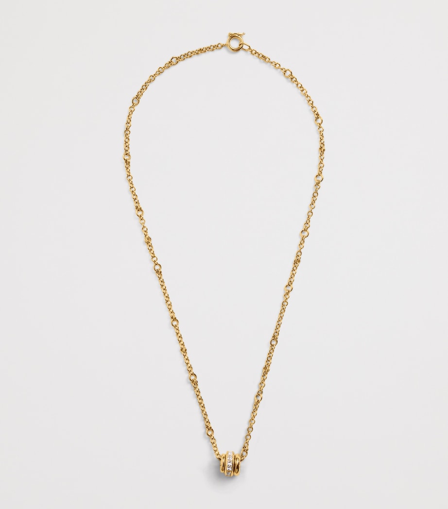 Yellow Gold and Diamond Gravity Necklace YELLOW GOLD Image 3
