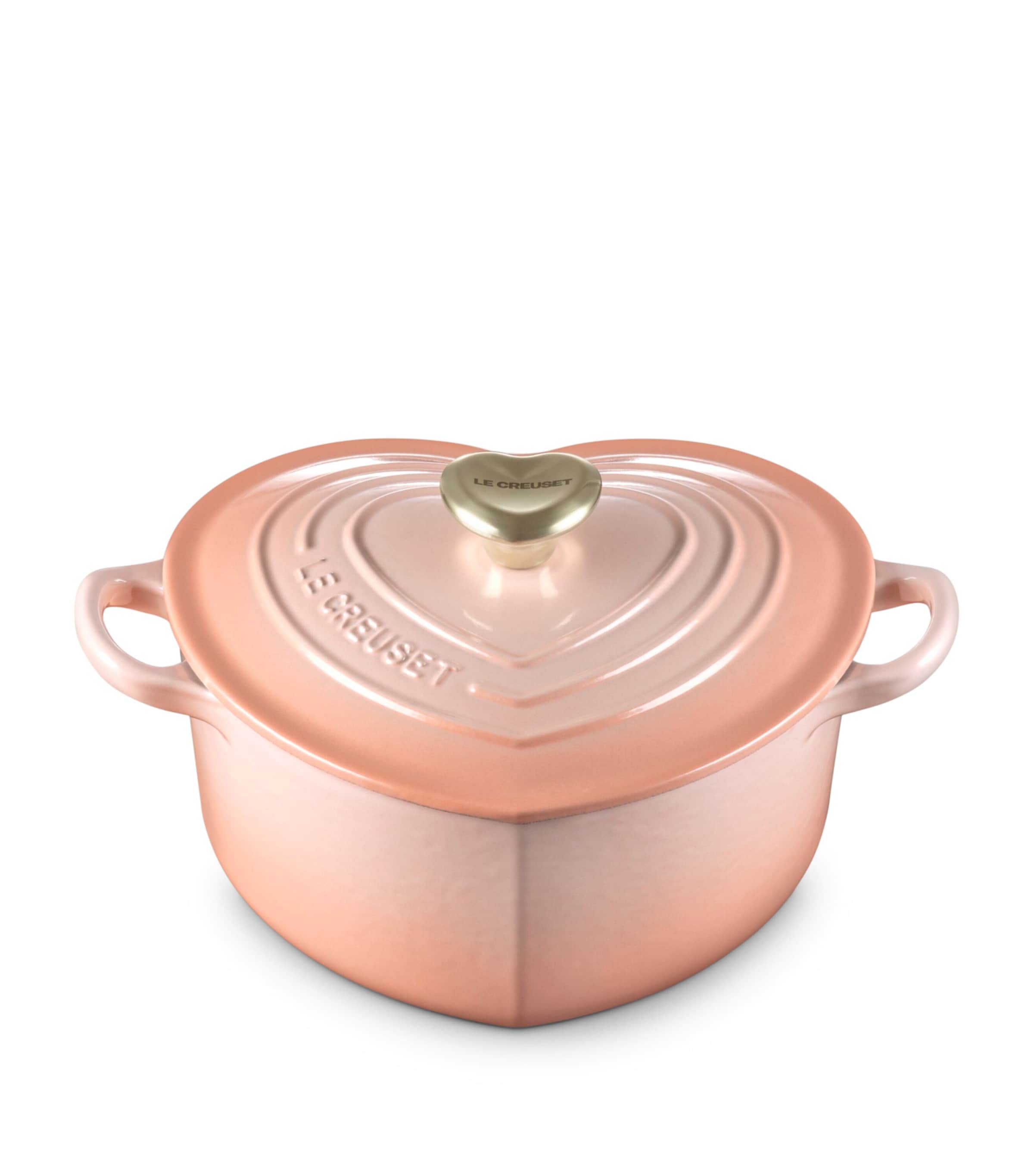 Le Creuset Cast Iron Heart Casserole Dish (20cm) Pêche Image 1