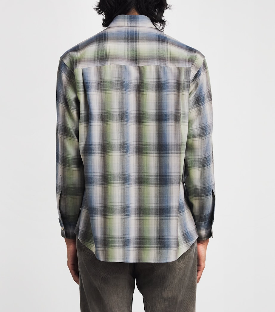 Wool Check Shirt BLUE GREEN CHECK Image 4