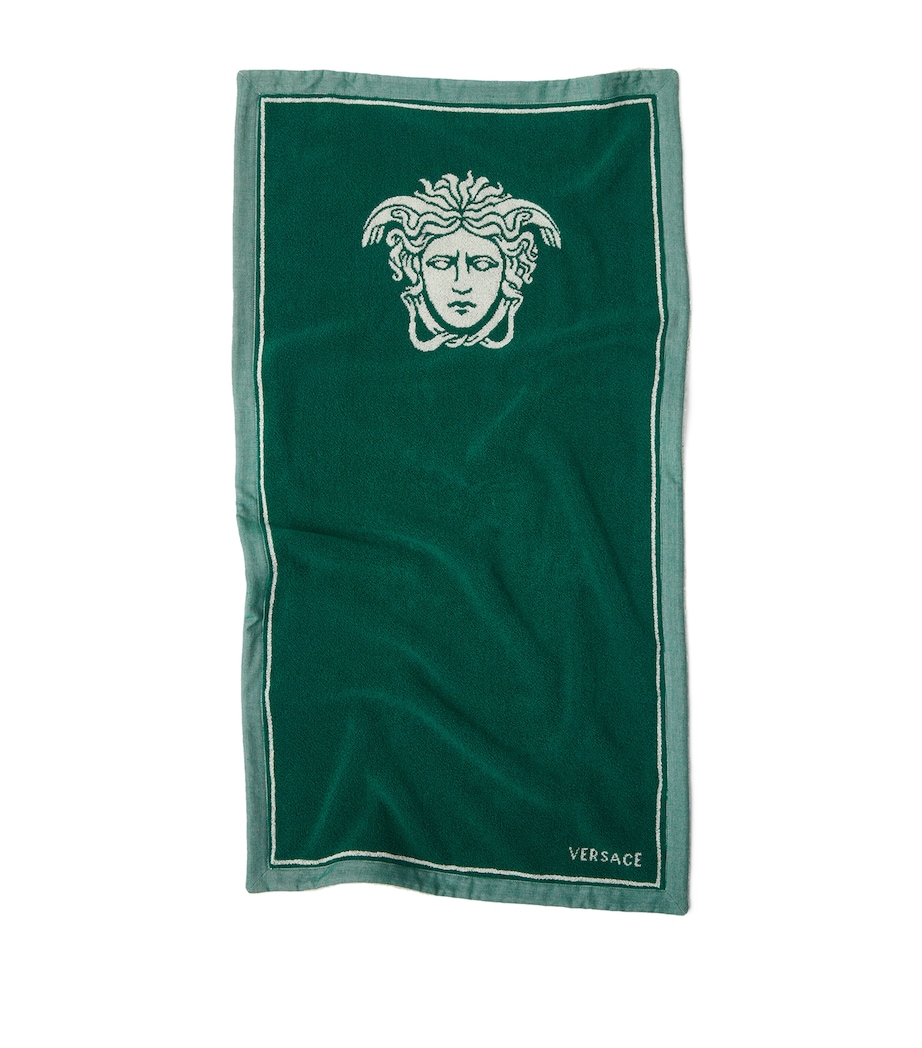 Versace Medusa Towel Green/white Image 1