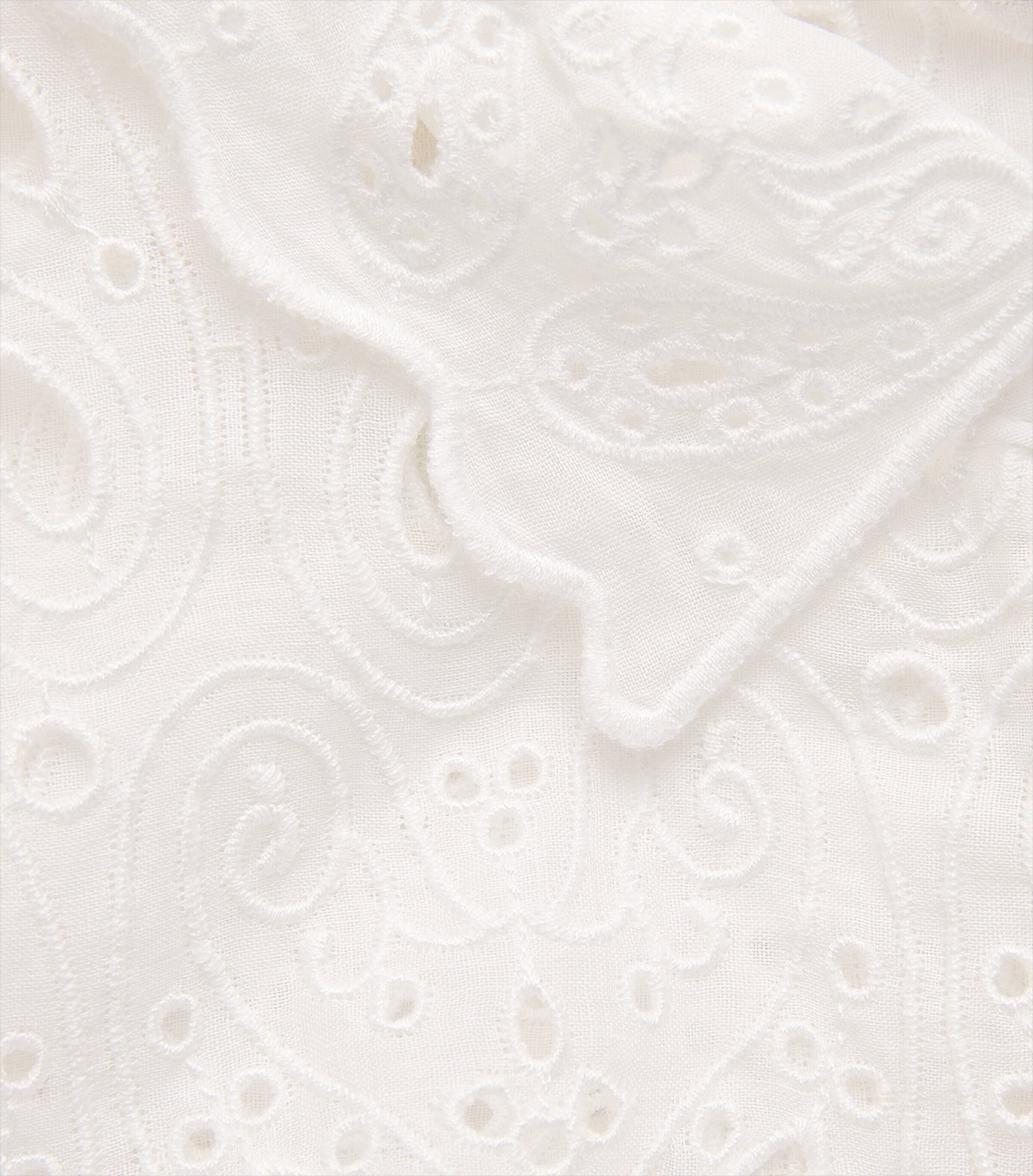FRAME Womens The Paisley Eyelet Cinch Sleeve Shirt White Image 6