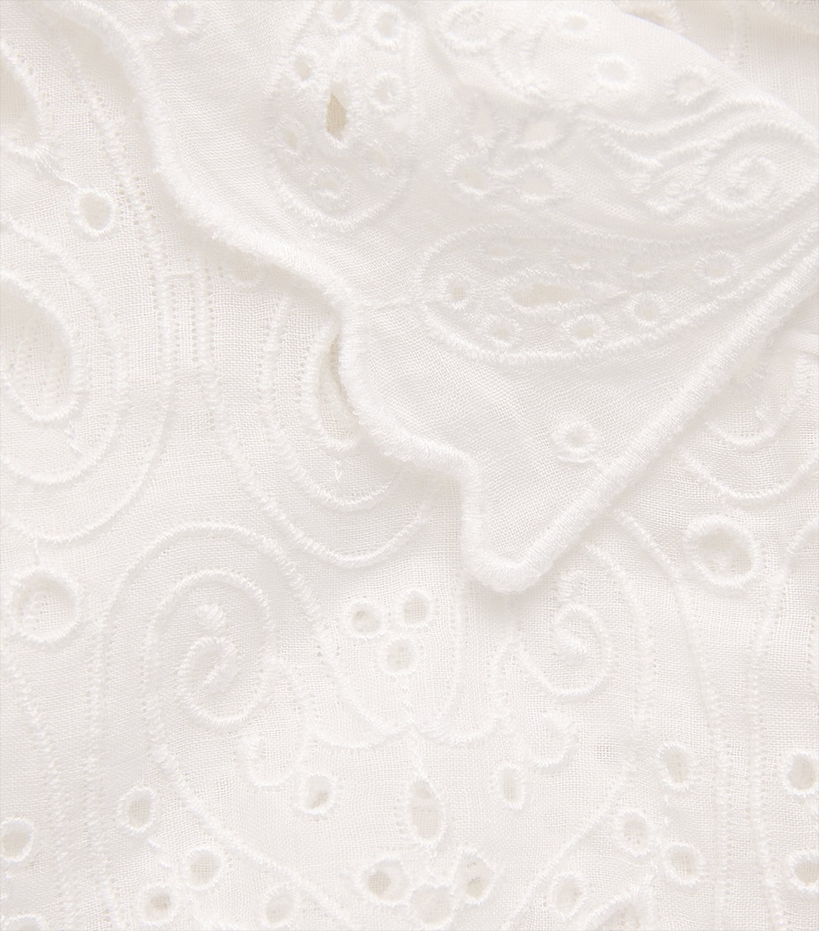 FRAME Womens The Paisley Eyelet Cinch Sleeve Shirt White Image 6