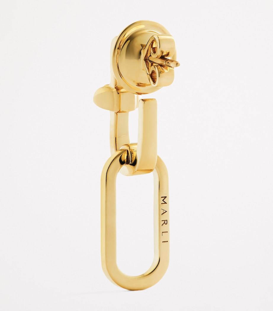 Yellow Gold and Diamond Tip-Top Link Drop Earrings YELLOW GOLD Image 3