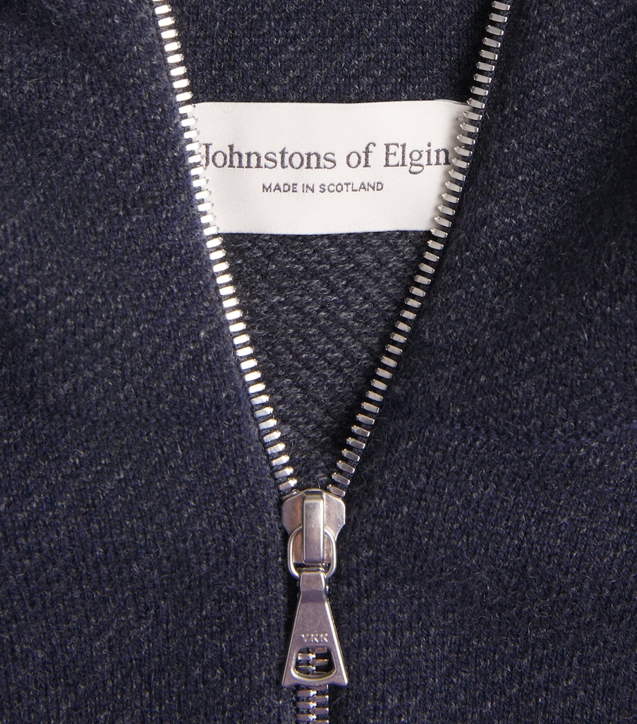 Cashmere Tweel Quarter-Zip Sweater Q25934 NAVY CHARC Image 5