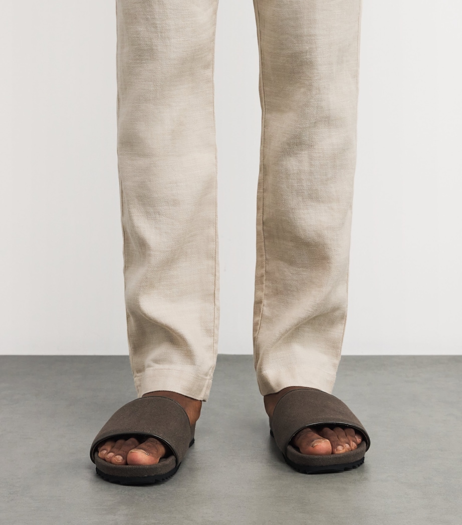 Linen Renato Slides 842-DARK OLIVE Image 2