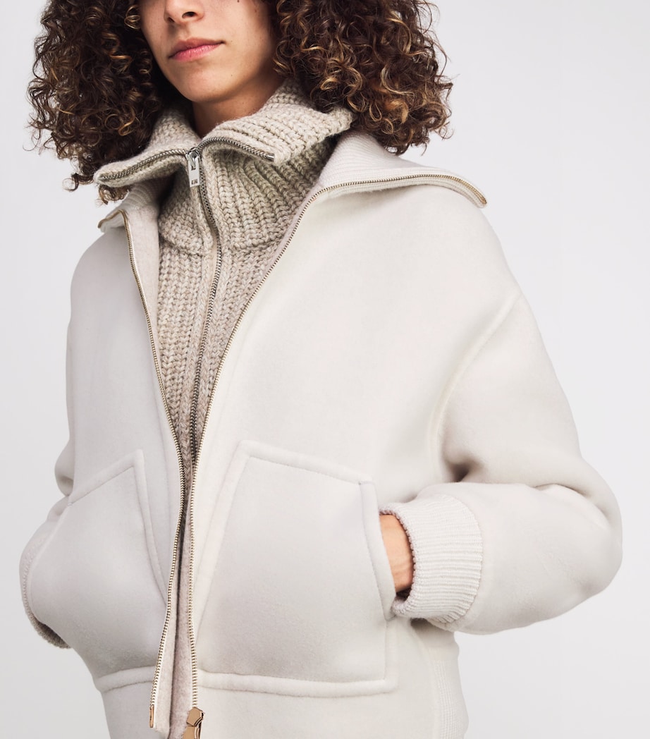 Cashmere Bomber Jacket N03WHITE - NATURAL Image 6