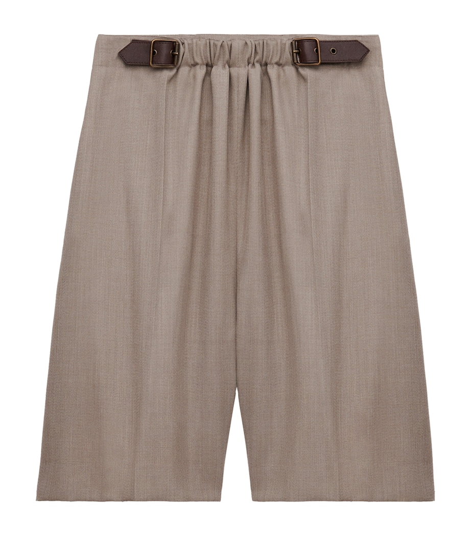 Wool Buckled Shorts BEIGE MELANGE Image 1