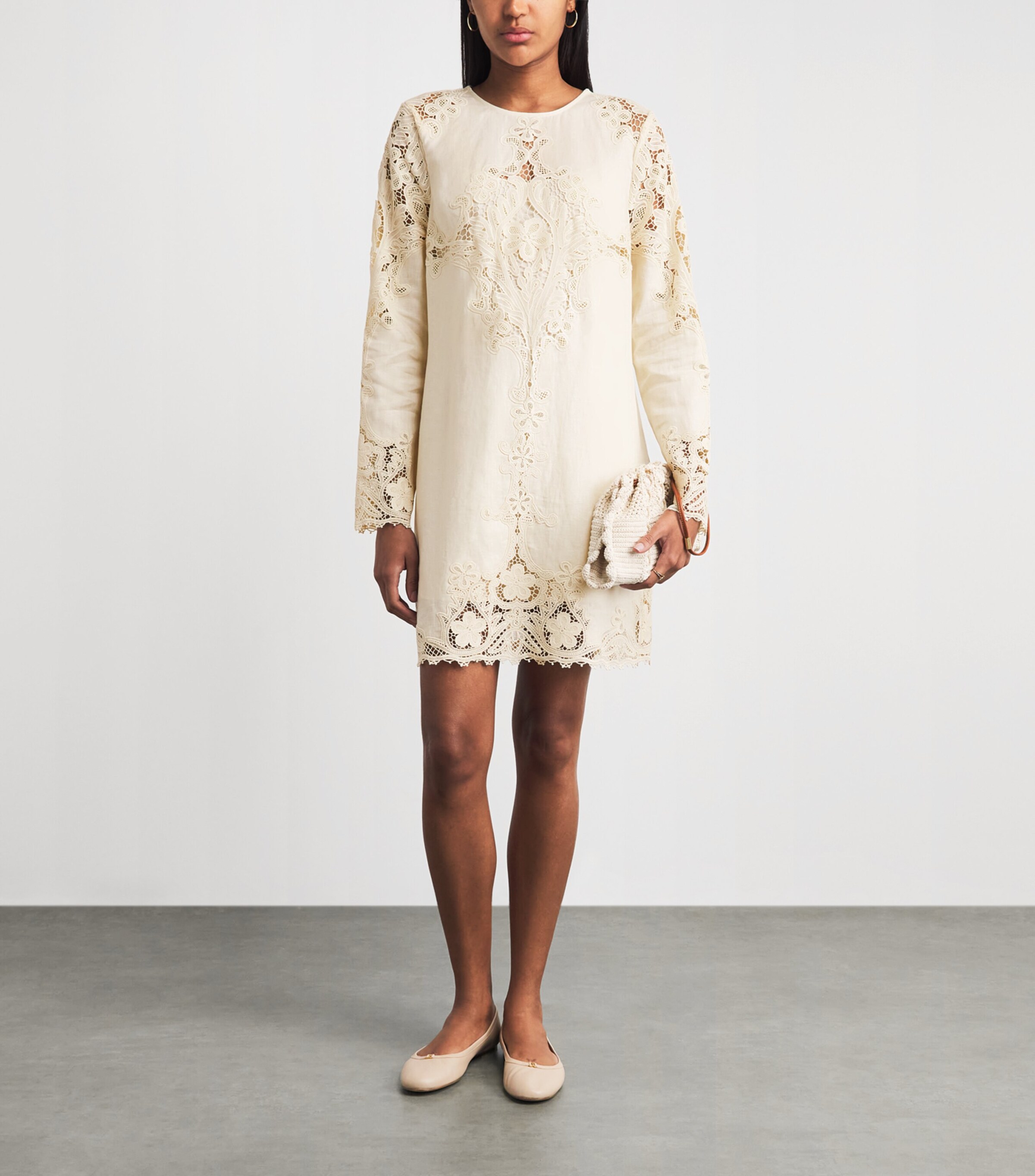 Ulla Johnson Womens Linen Embroidered Cami Mini Dress Ivory Image 2