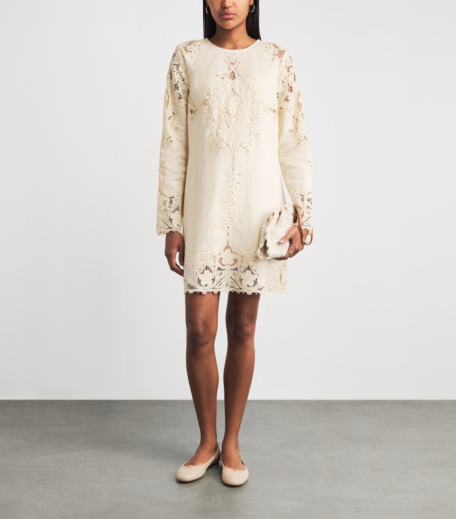 Ulla Johnson Womens Linen Embroidered Cami Mini Dress Ivory Image 2