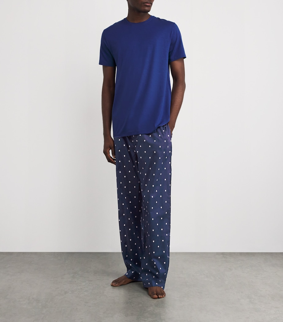 Cotton Batiste Printed Pyjama Bottoms NAVY Image 2