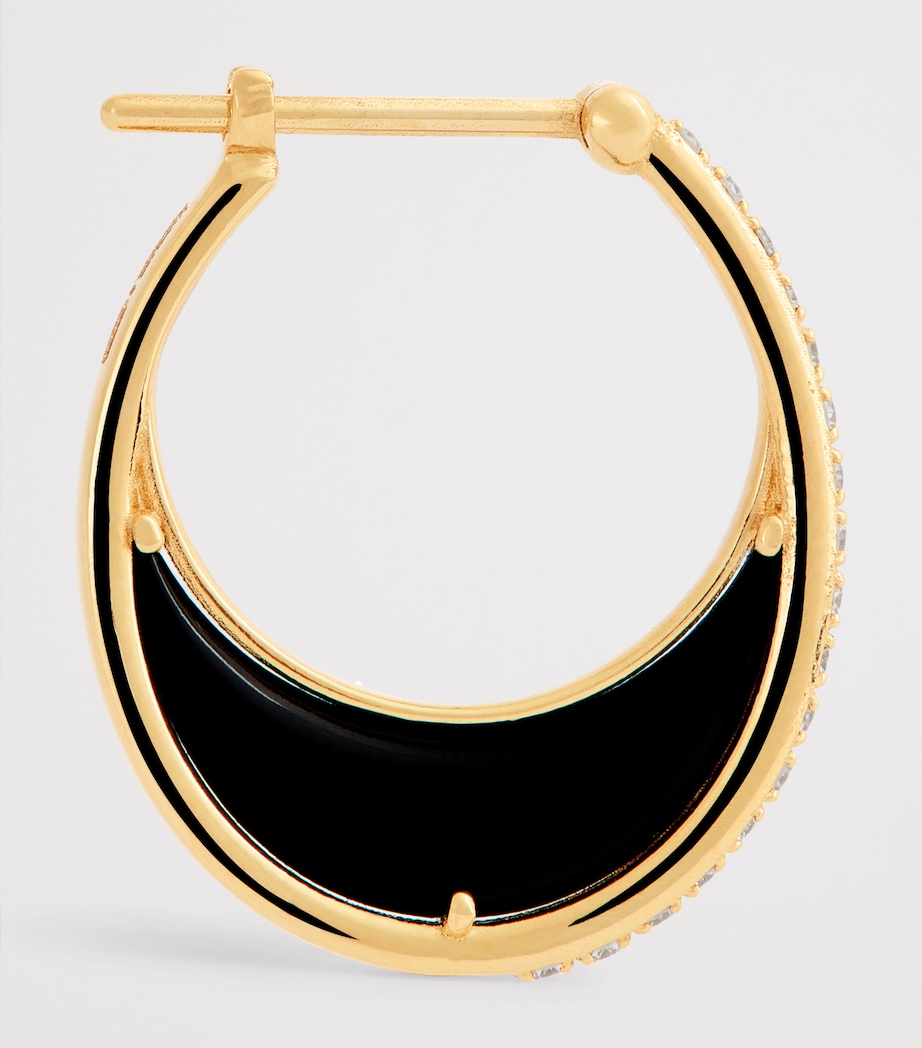 Yellow Gold and Diamond Bloop Moon N*93 Hoop Earrings YELLOW GOLD Image 4