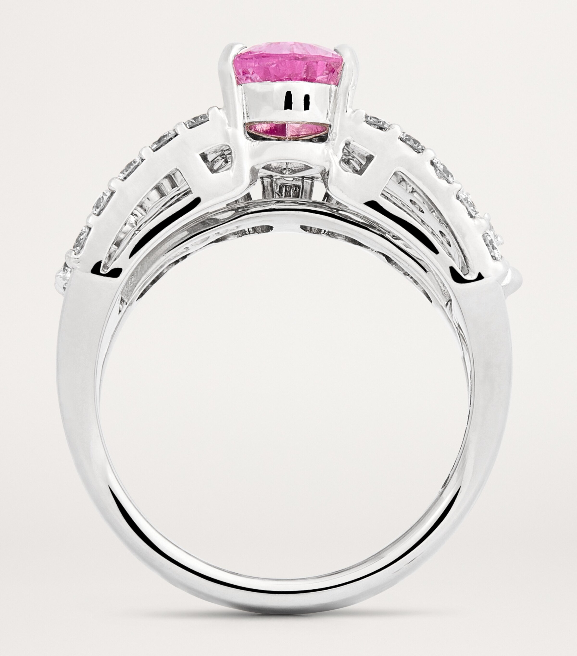 White Gold, Diamond and Pink Sapphire Reign Supreme Ring WHITE GOLD Image 3