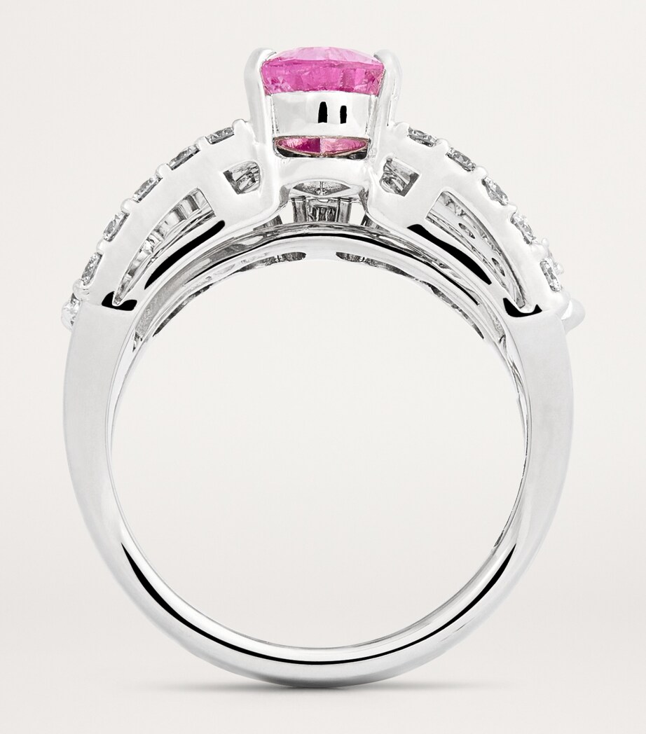 White Gold, Diamond and Pink Sapphire Reign Supreme Ring WHITE GOLD Image 3