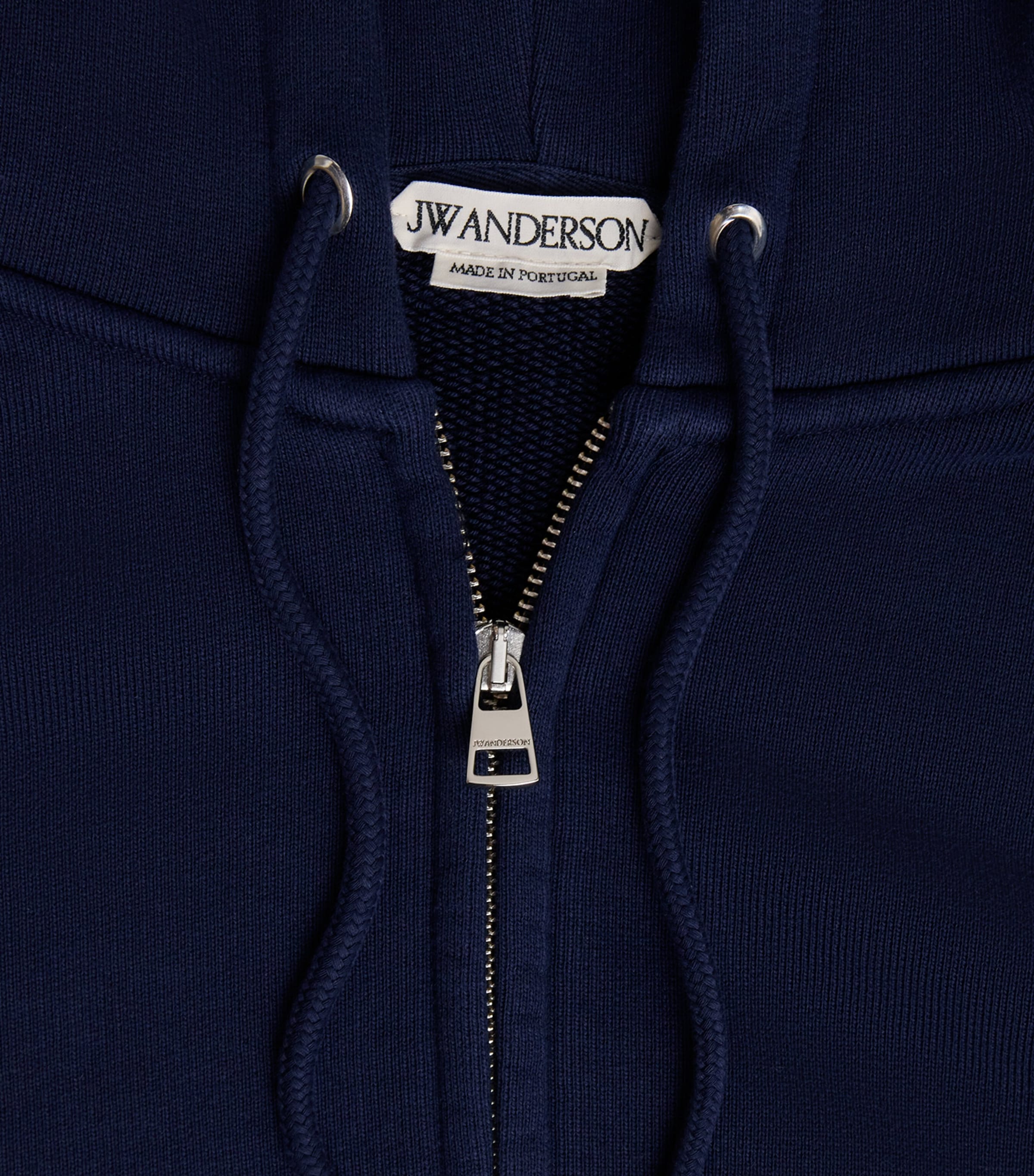 JW Anderson Mens Cotton Zip-Up Hoodie Navy Image 6