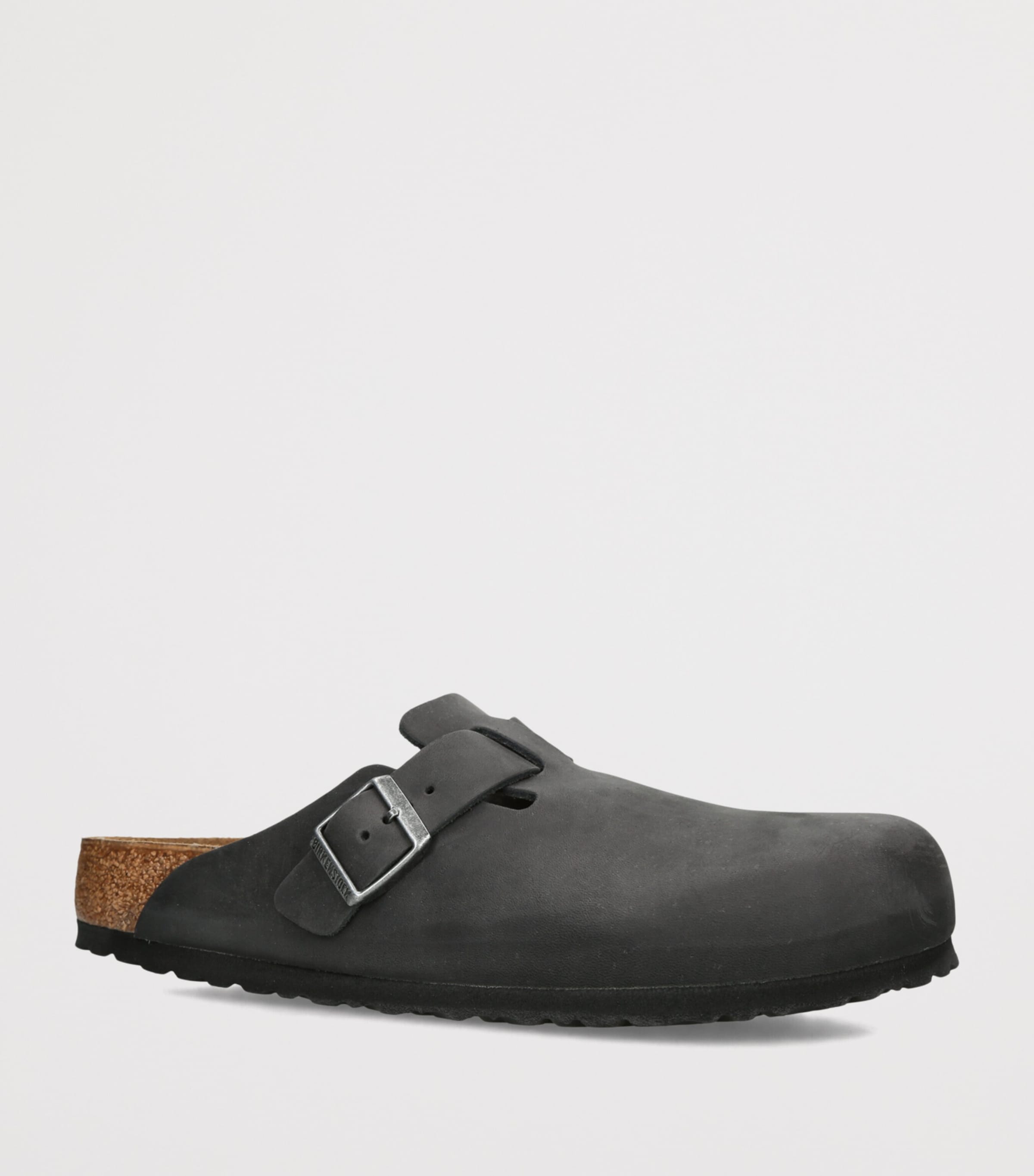Birkenstock Oiled Leather Boston Clogs Black Image 3