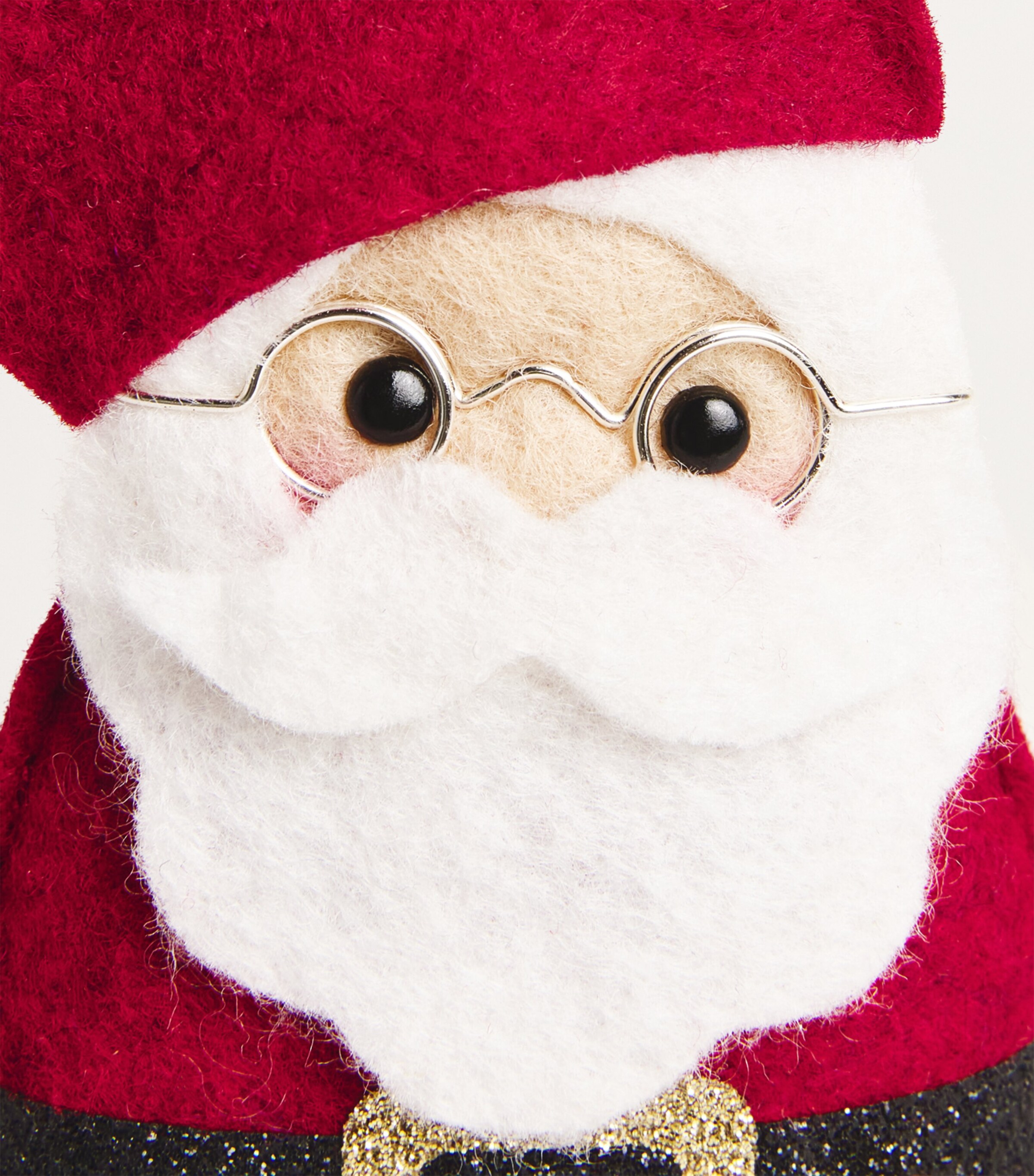 SKETCH.STITCH.LOVE Woollen Father Christmas Tree Decoration Burgundy/white Image 4