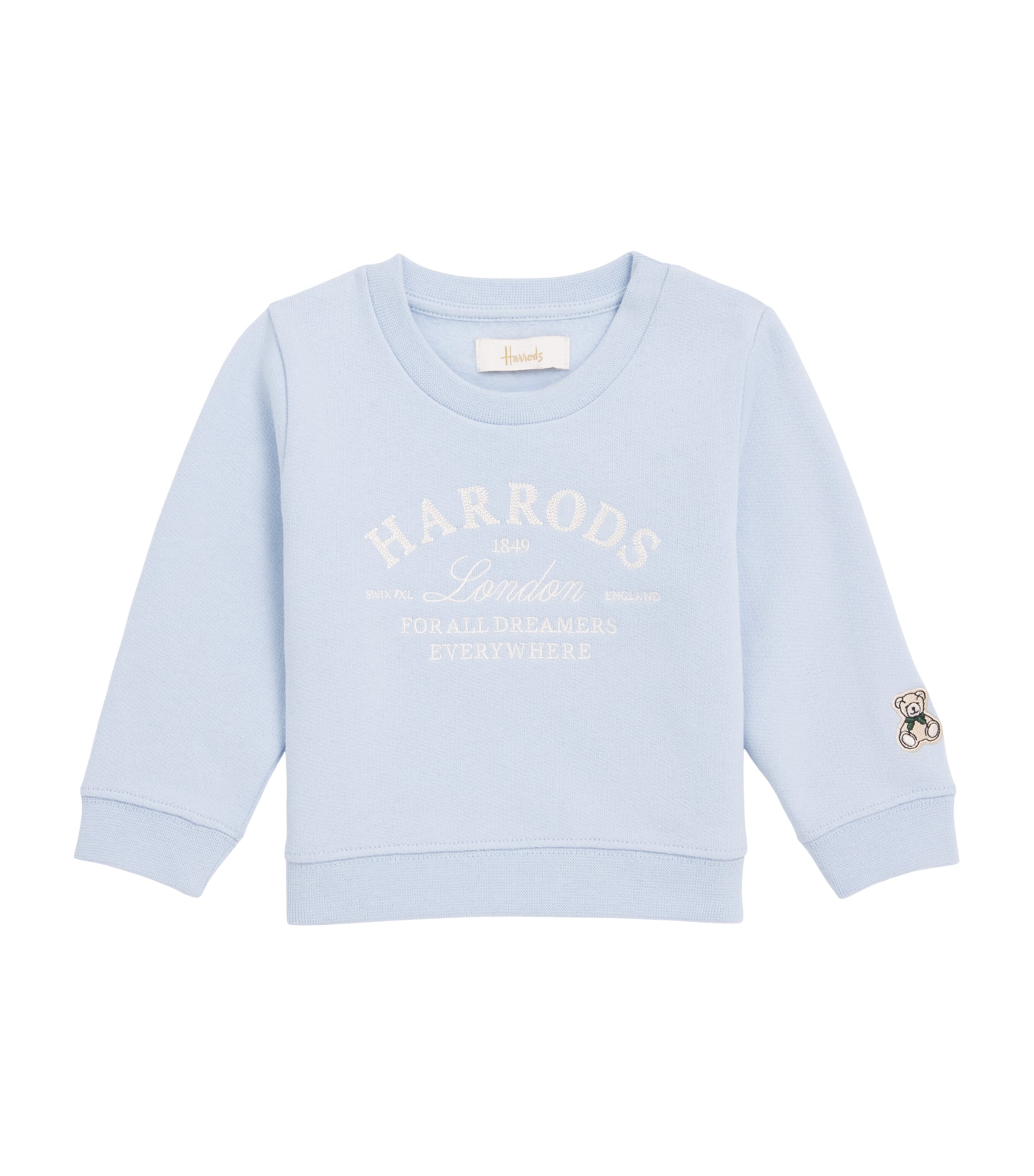 Harrods Cotton Logo Sweatshirt (0-18 Months) Blue Image 1