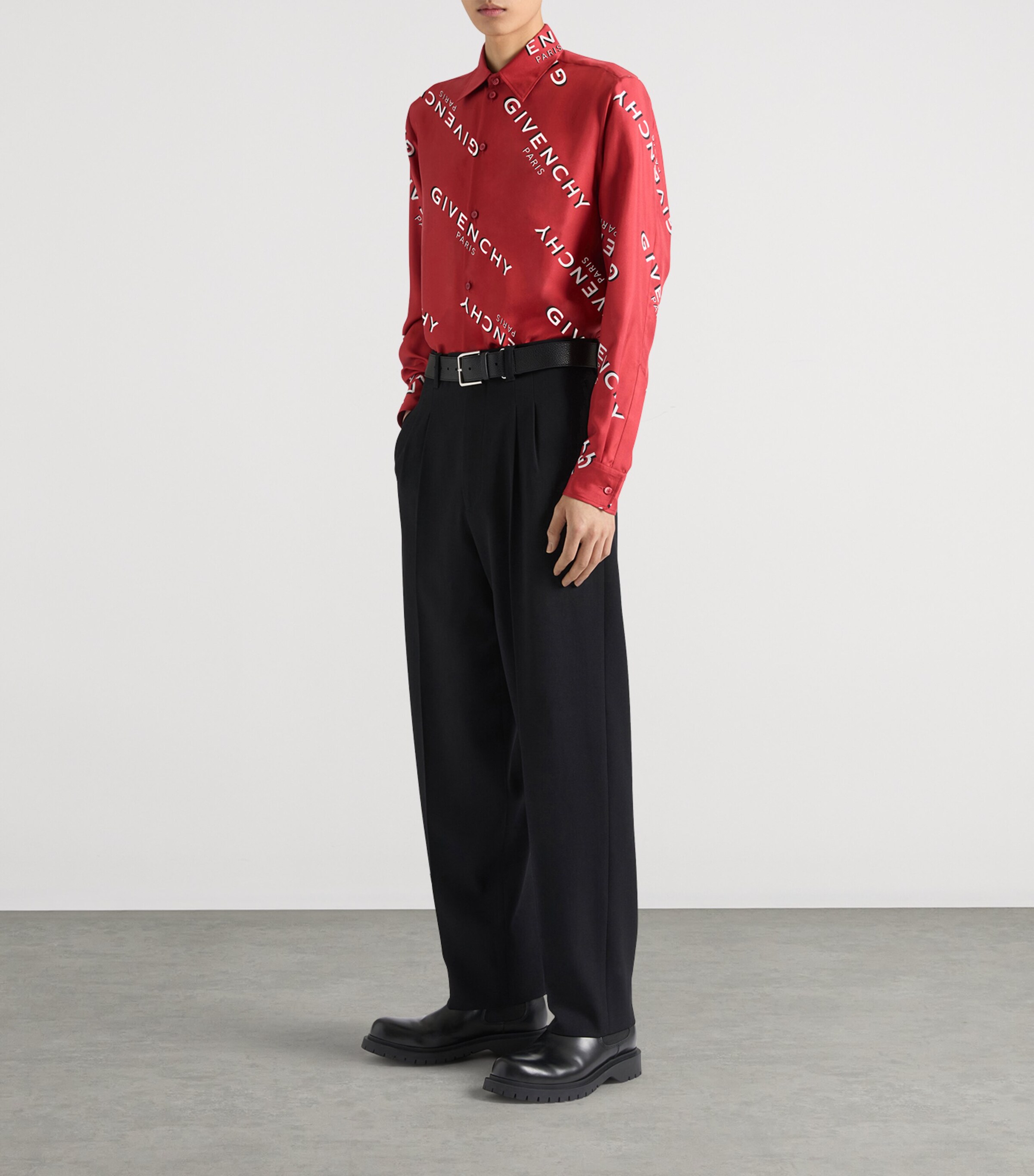 Givenchy Mens Cotton Logo Shirt Red Image 2