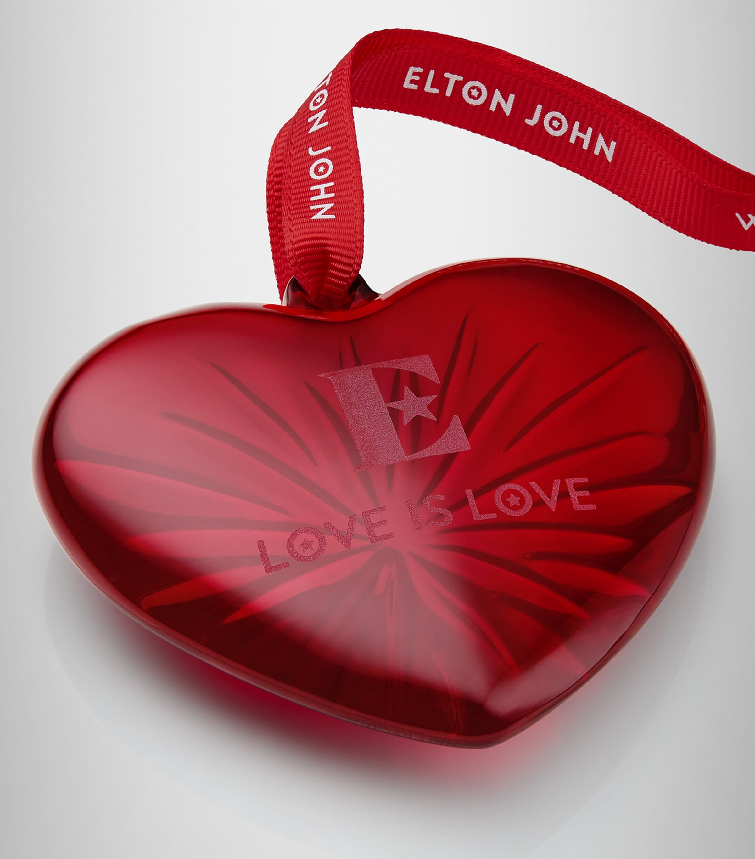 Crystal Elton John Heart Ornament RED Image 5