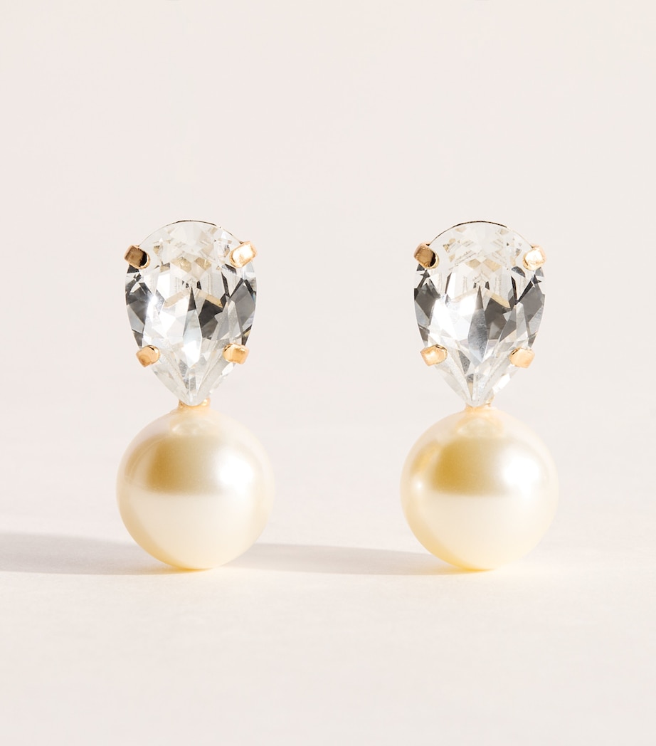 Jennifer Behr Gold-Plated Crystal Drop Earrings Crystal Antique Gold Image 1