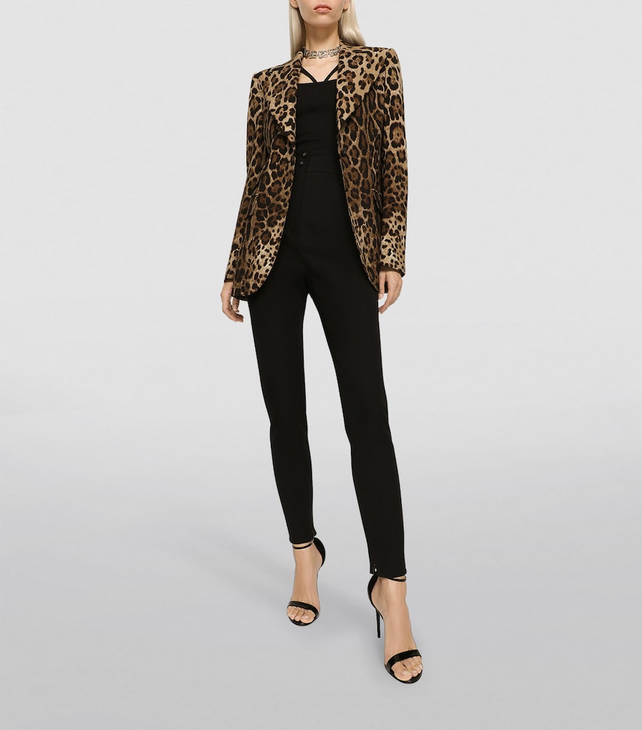 Longline Leopard Print Blazer HY13M-LEO N Image 4
