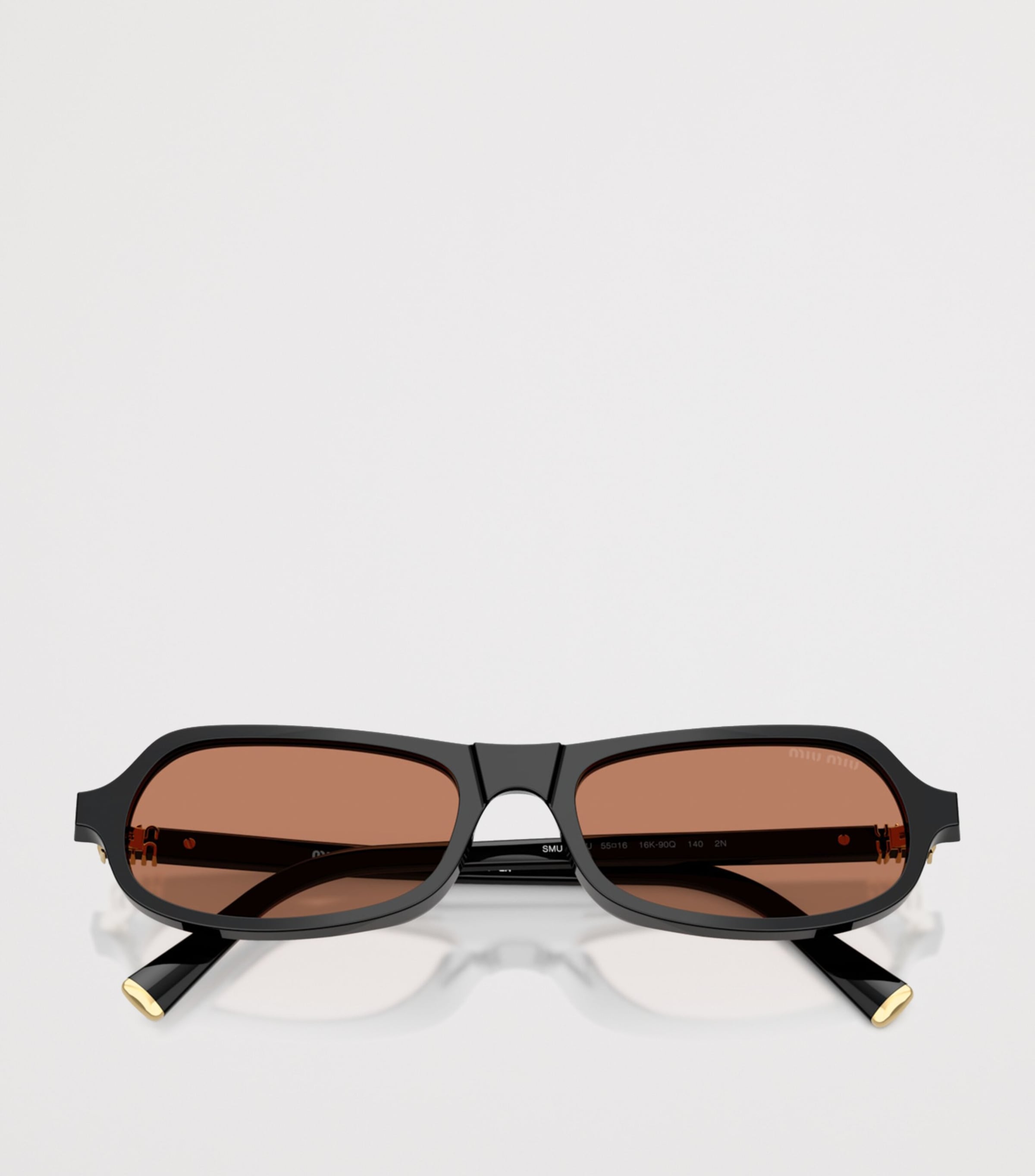 Miu Miu Irregular Oval Sunglasses Black Image 5