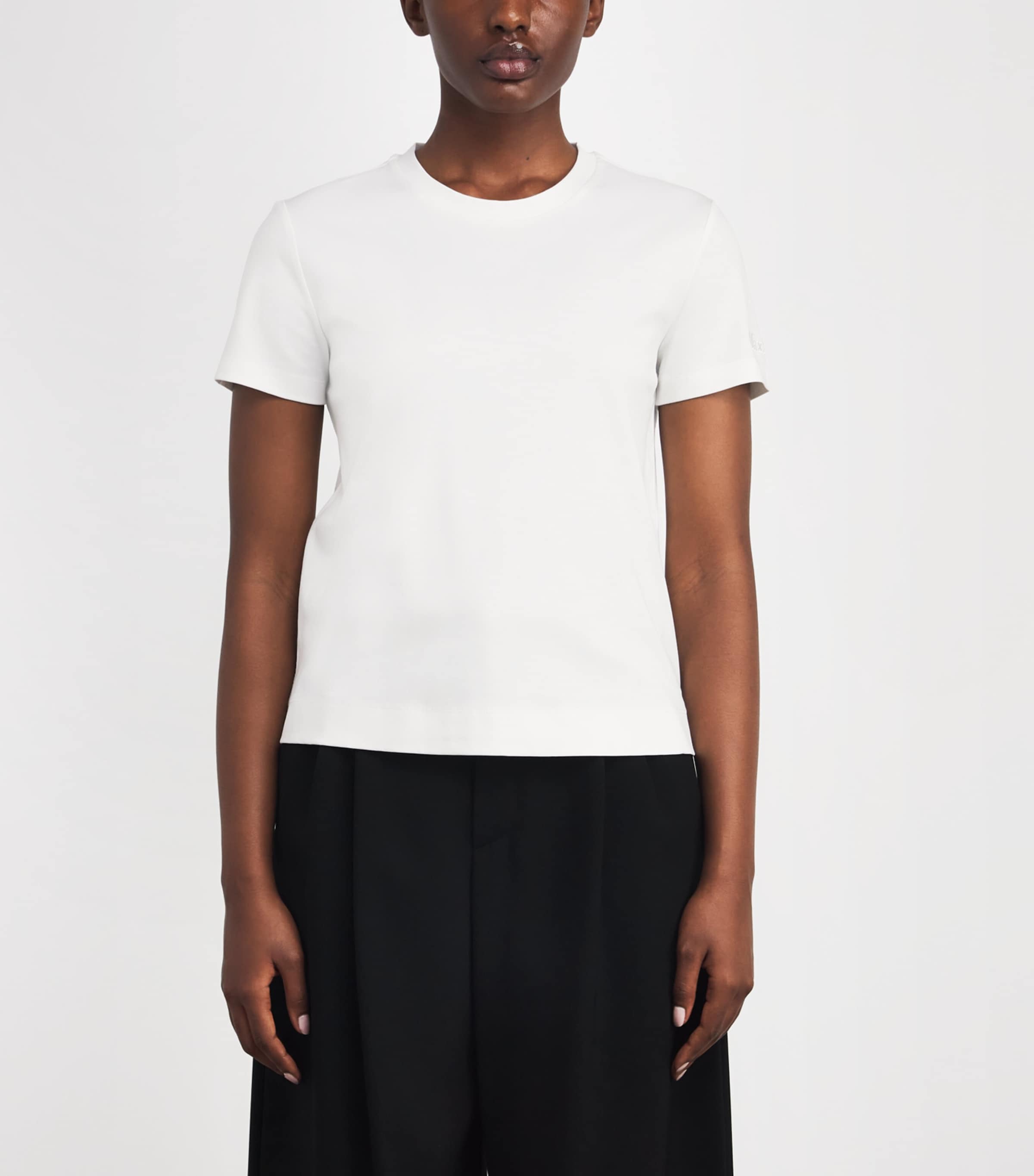 Stretch-Cotton Embroidered T-Shirt WHITE Image 3