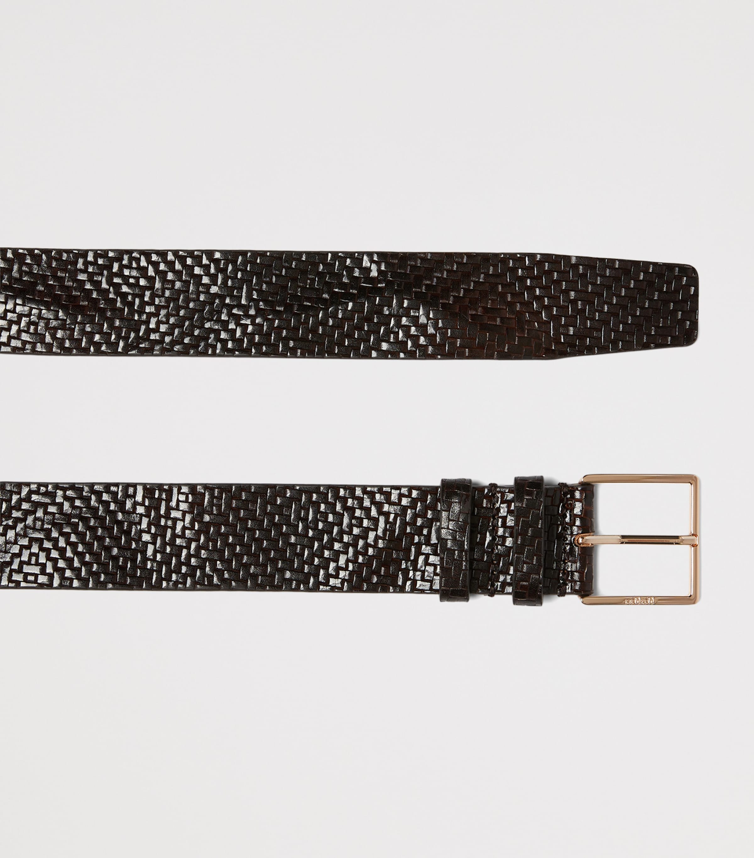 Max Mara Leather Woven Belt Black Image 2