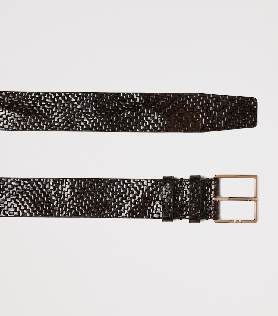 Max Mara Leather Woven Belt Black Image 2