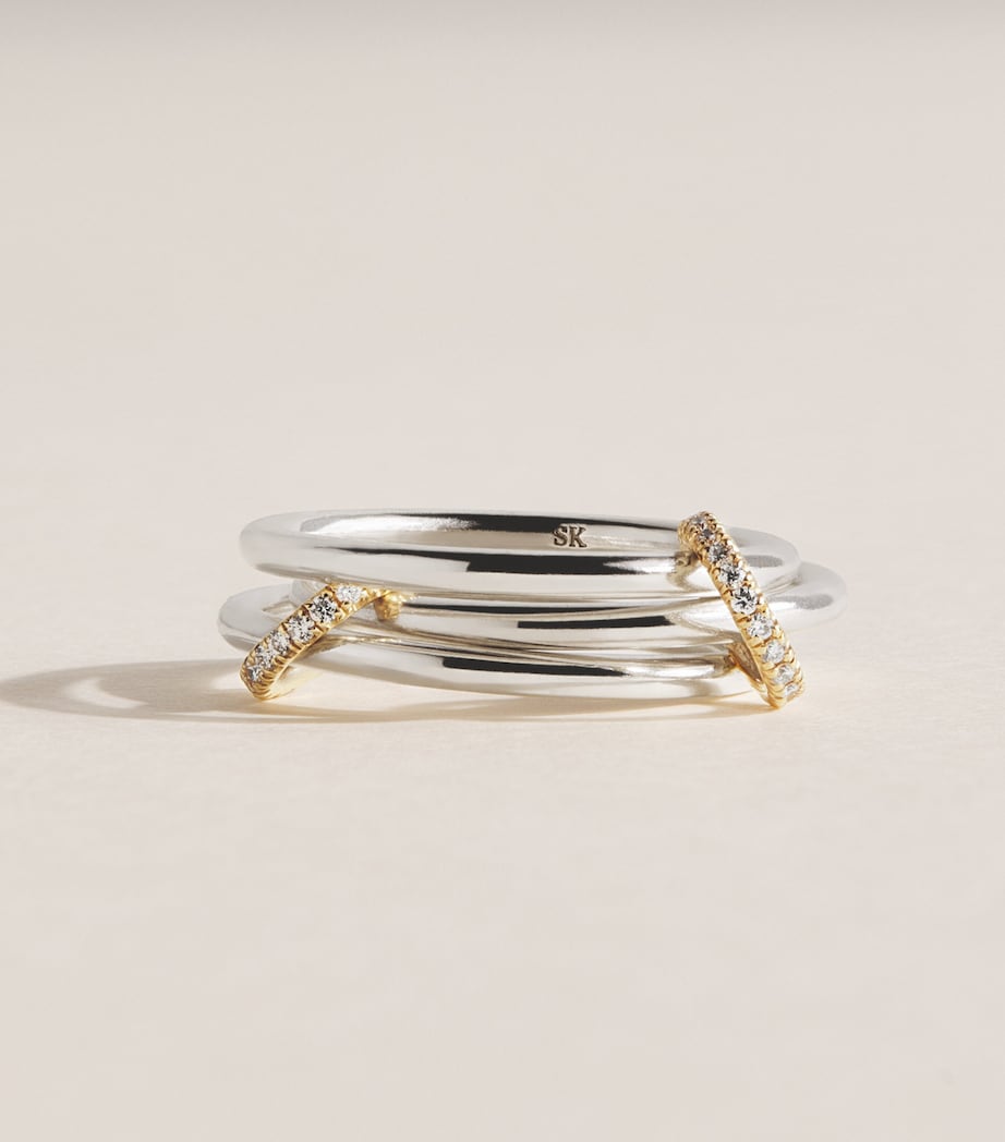 Spinelli Kilcollin Sterling Silver, Yellow Gold and Diamond Solarium Ring Sterling Silver Image 1