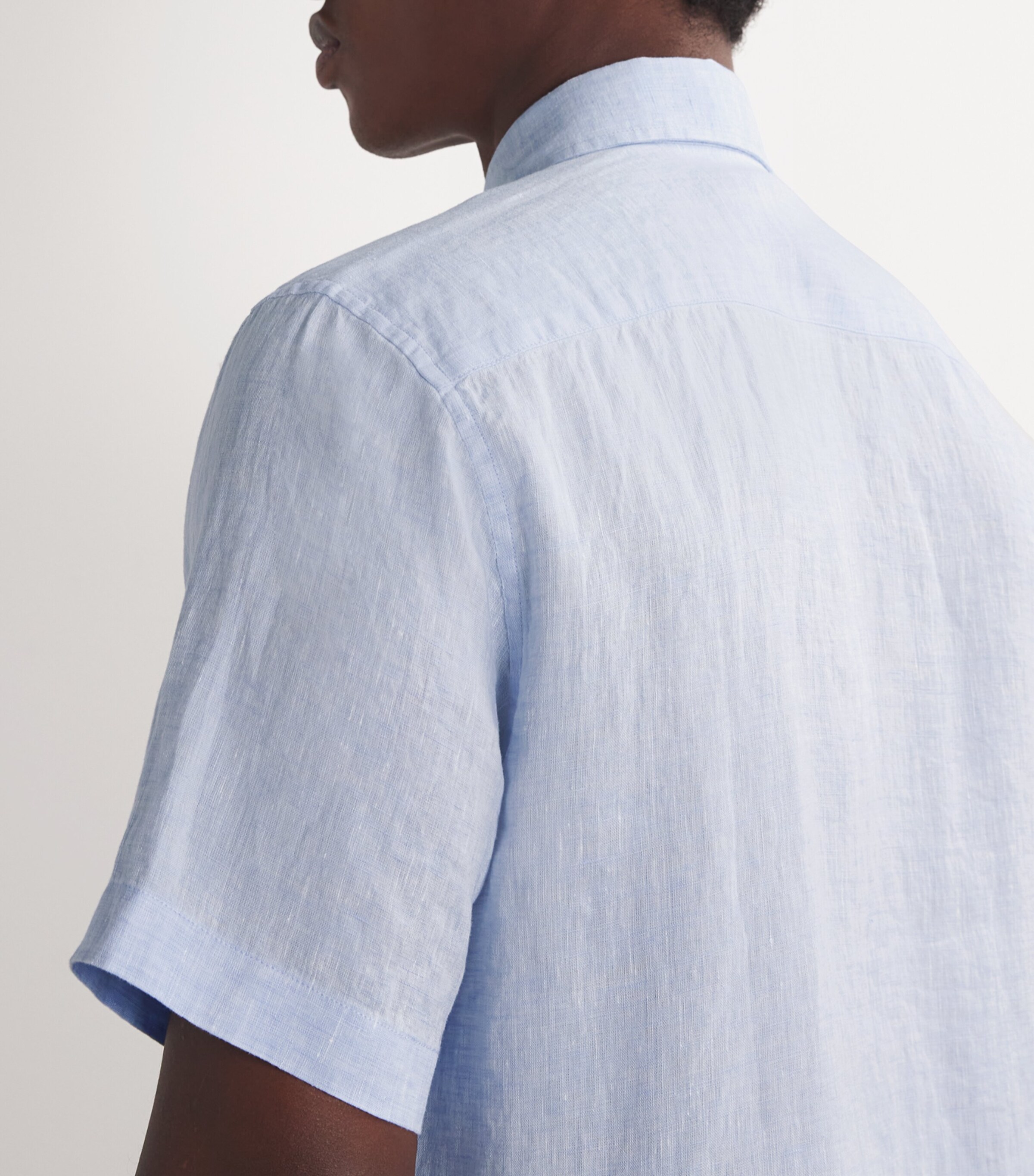 Linen Castro Short-Sleeve Shirt BABY BLUE Image 6