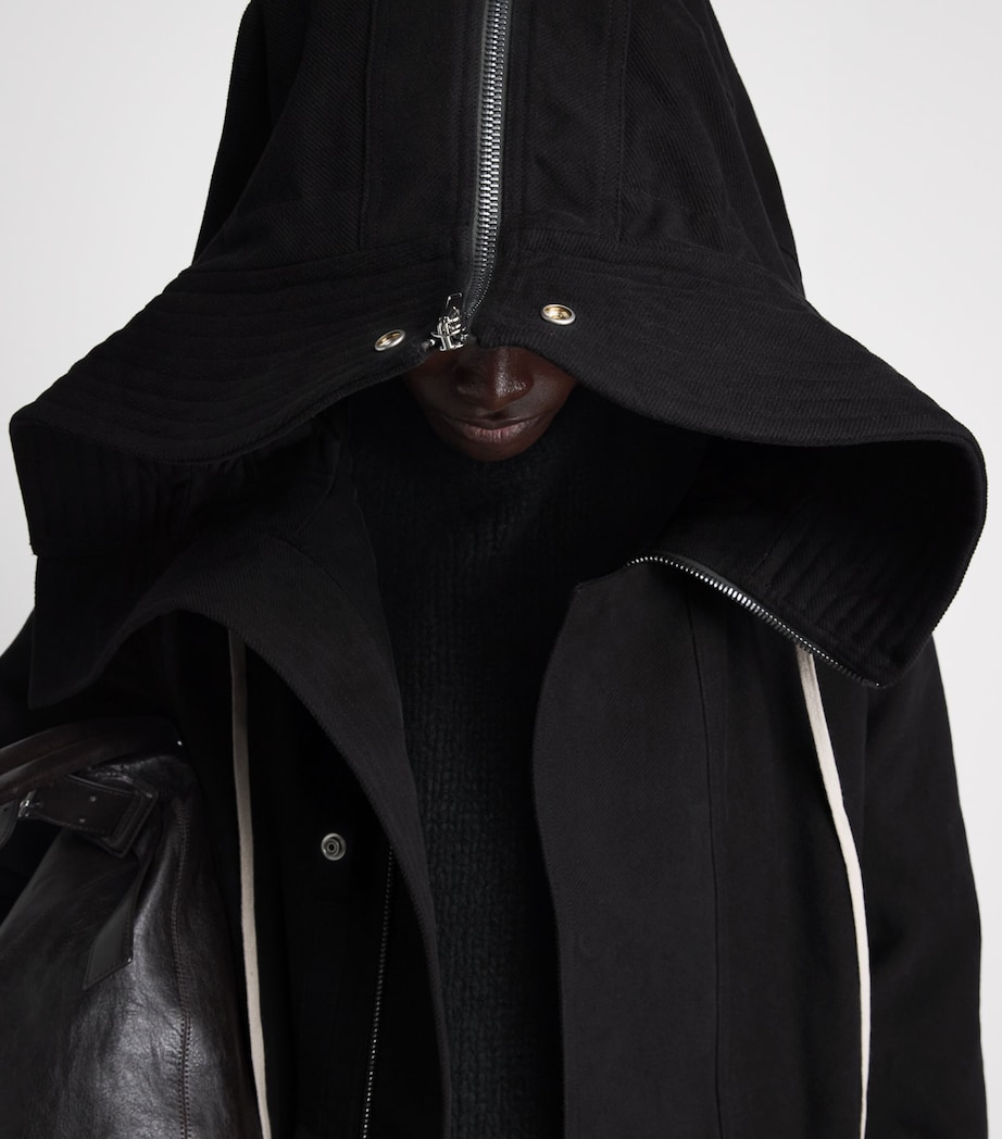 Rick Owens Mens Longline Padded Megaparka Coat Black Image 3