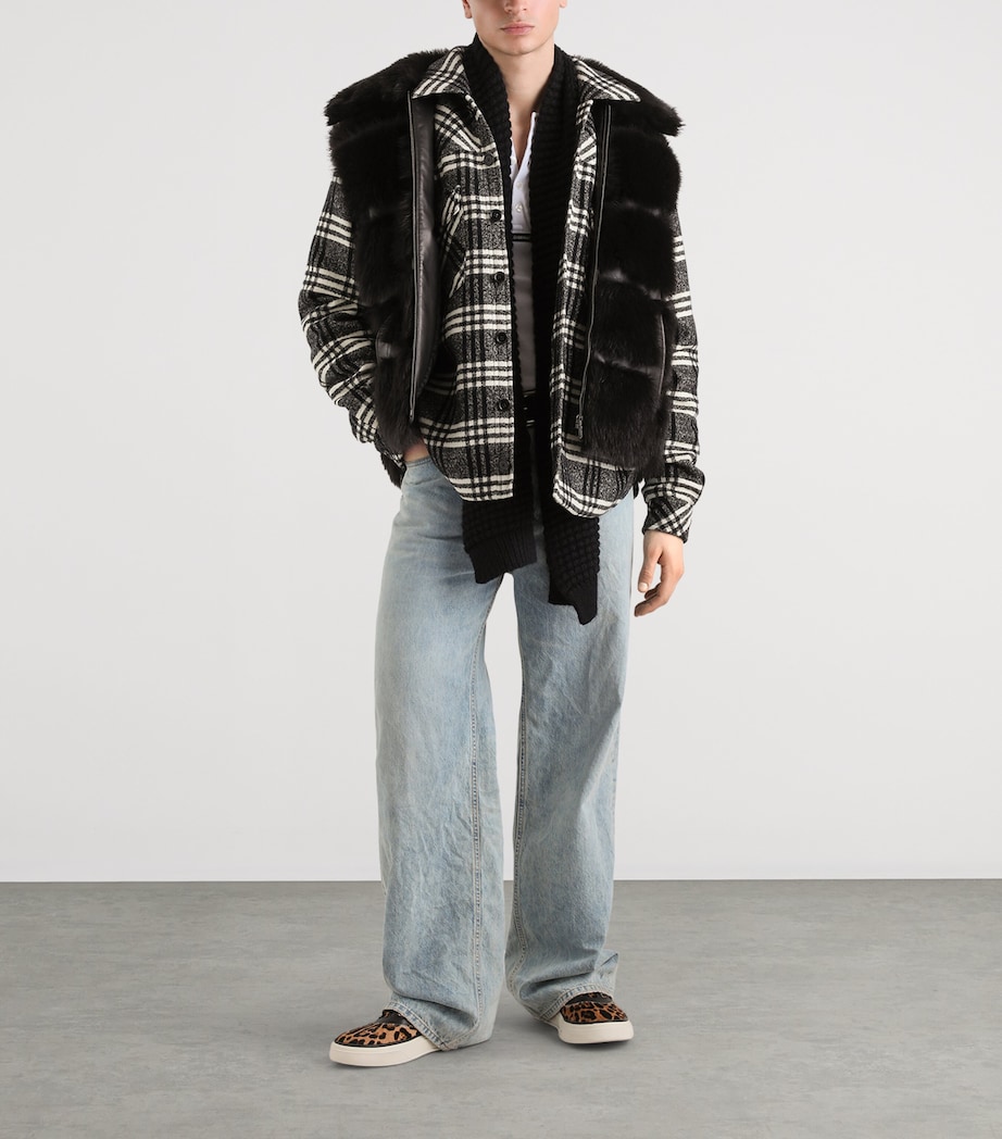 Dolce&Gabbana Mens Wool-Blend Check Shacket Check Tartan Image 2