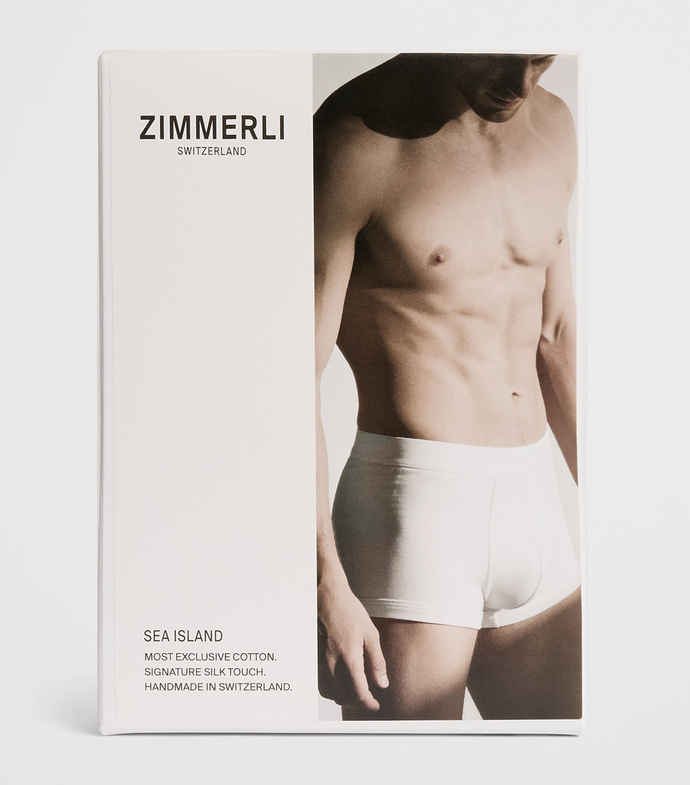 Zimmerli Mens Sea Island Cotton Boxer Briefs Light Slate Image 4
