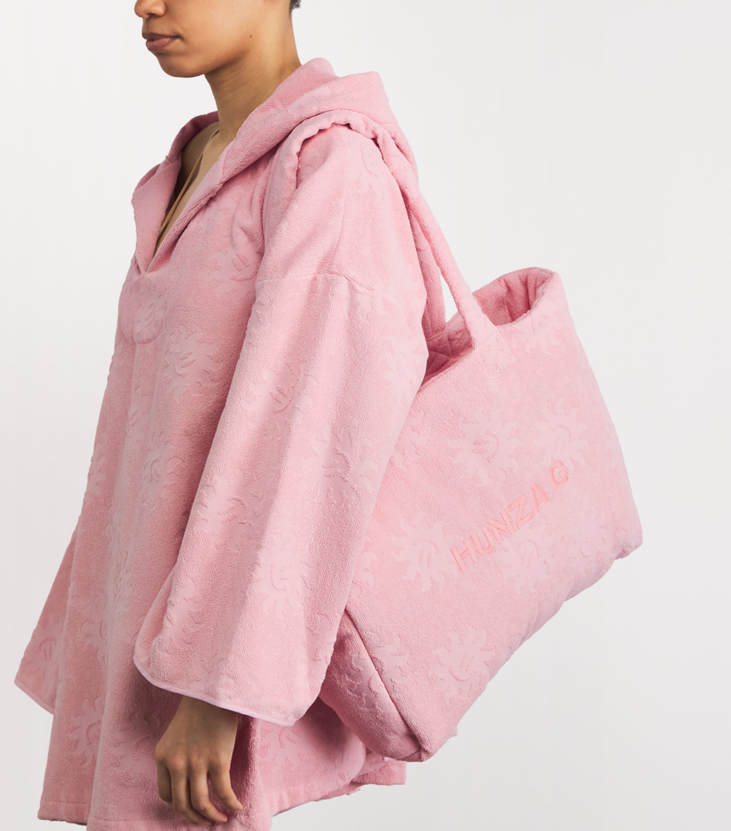 Hunza G Cotton Sunny Tote Bag Pink Image 2