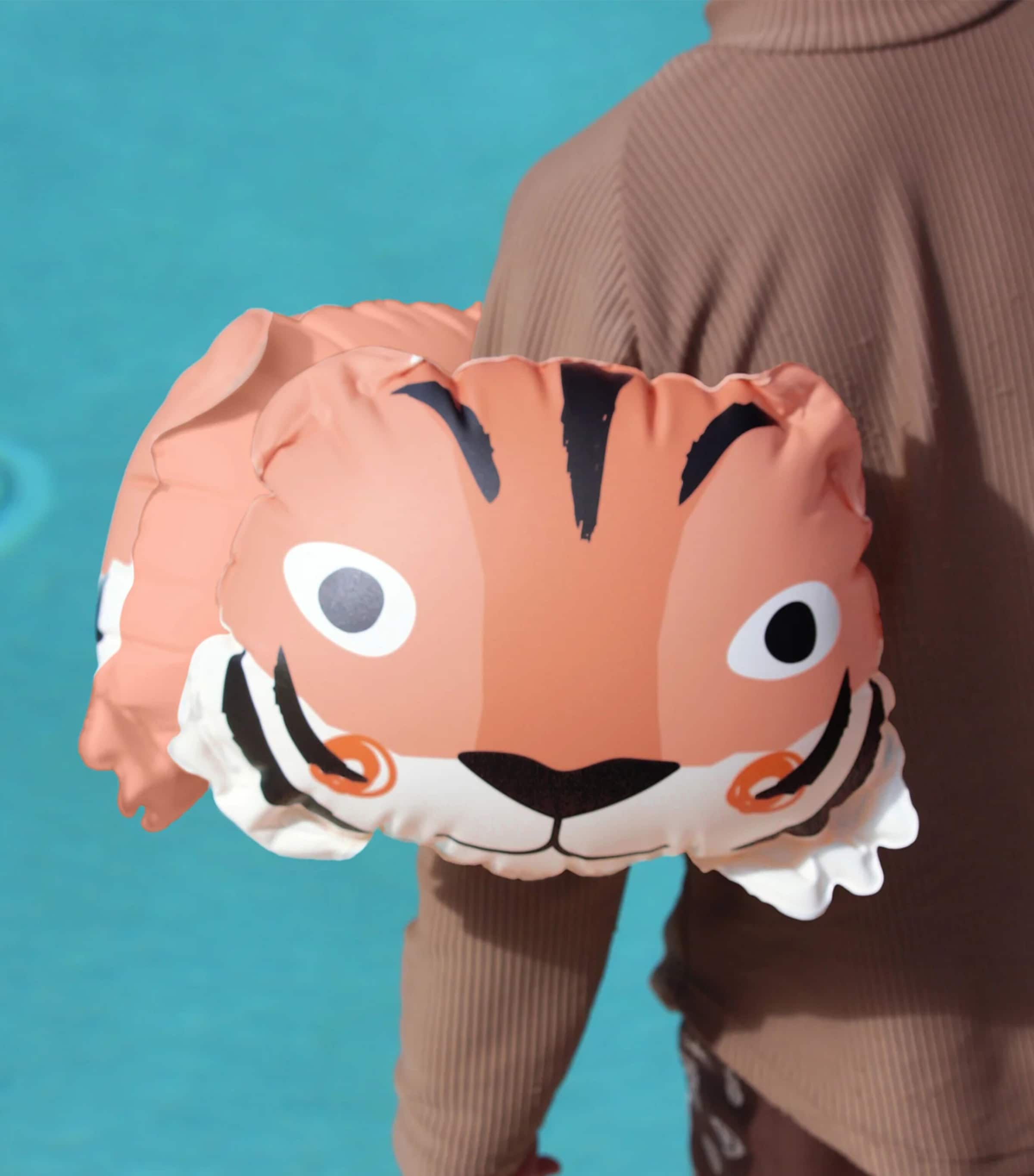 Sunnylife Kids Inflatable Tino the Tiger Armbands Orange Image 3