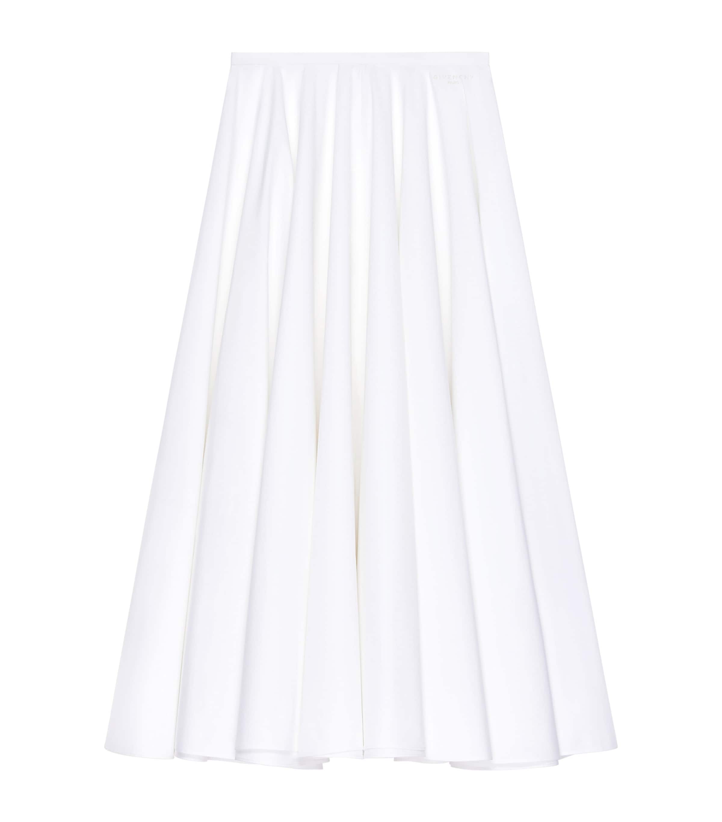 Givenchy Womens Cotton Poplin Midi Skirt White Image 1