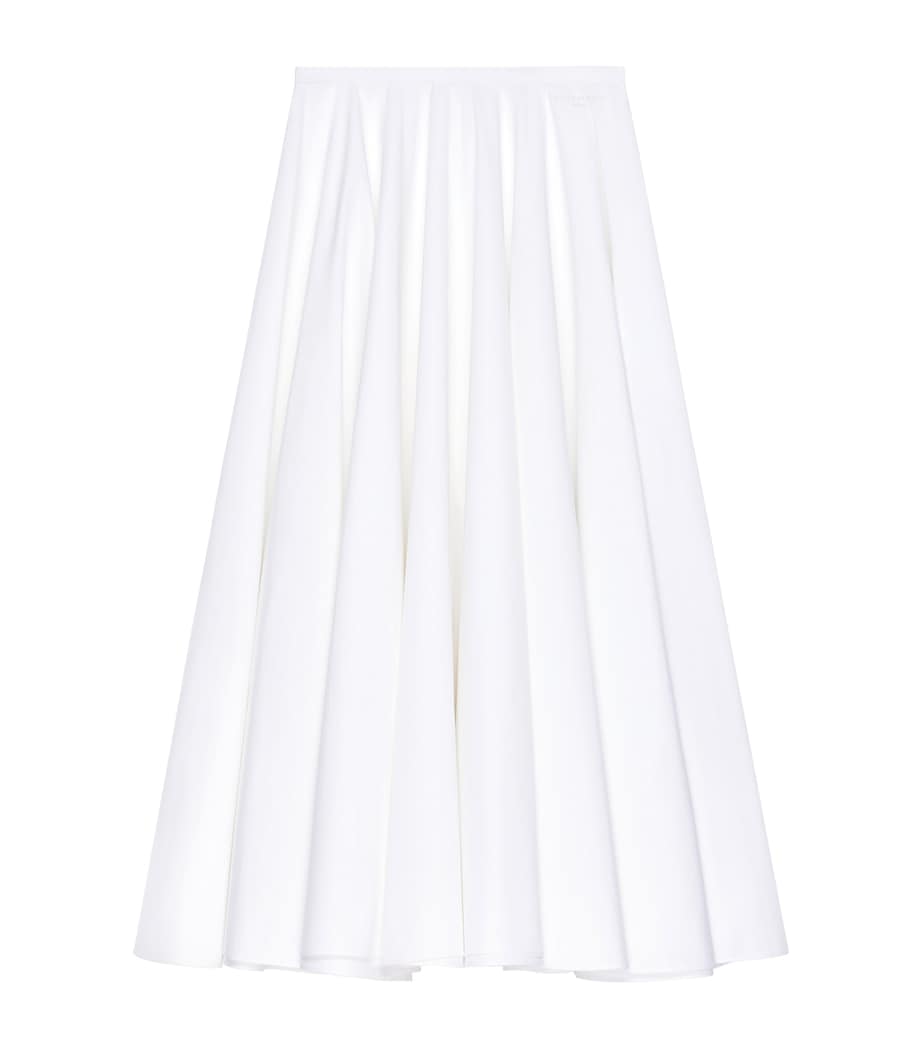 Givenchy Womens Cotton Poplin Midi Skirt White Image 1