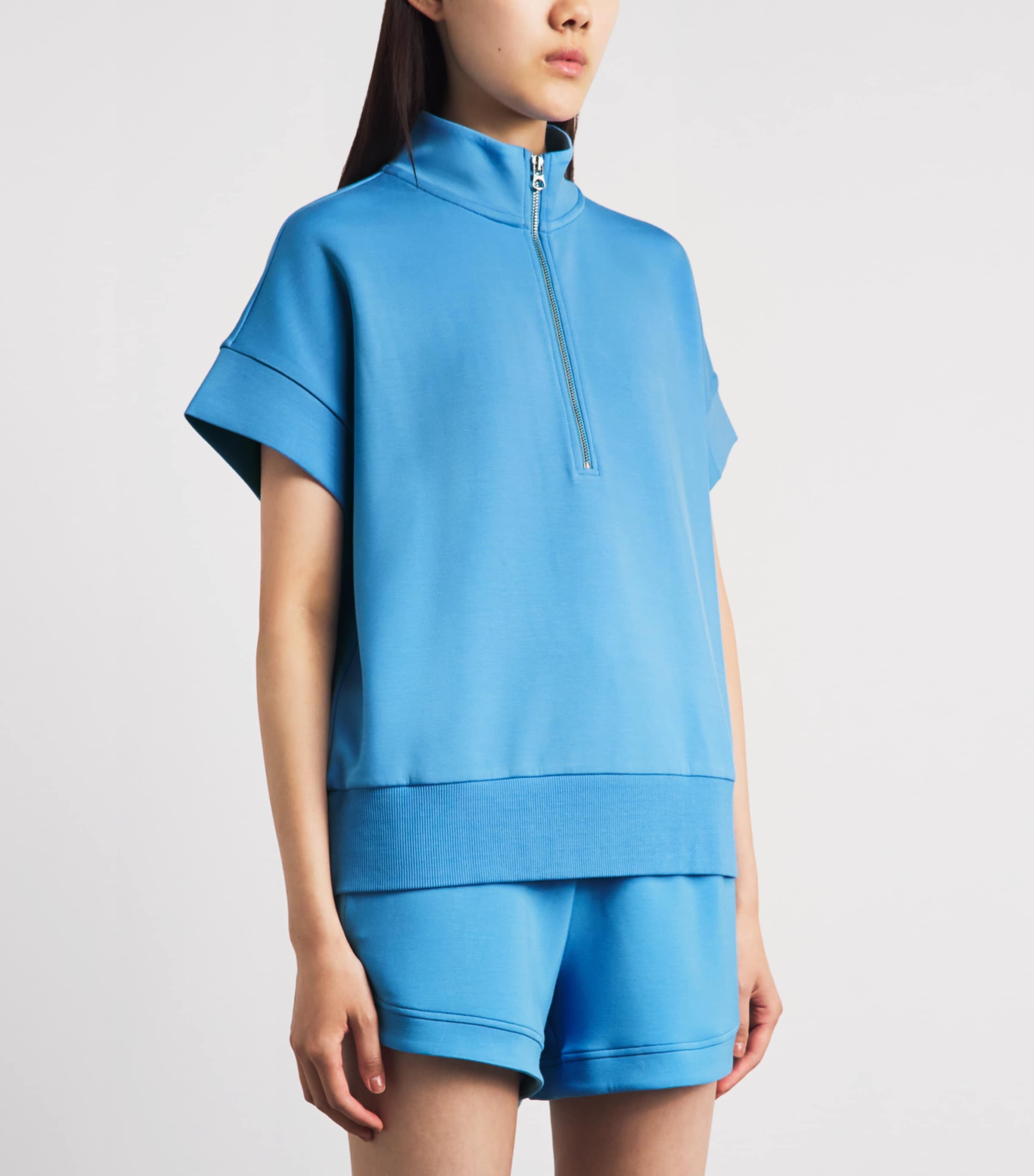 Varley Womens Ritchie Quarter-Zip Sweatshirt Azure Blue Image 4