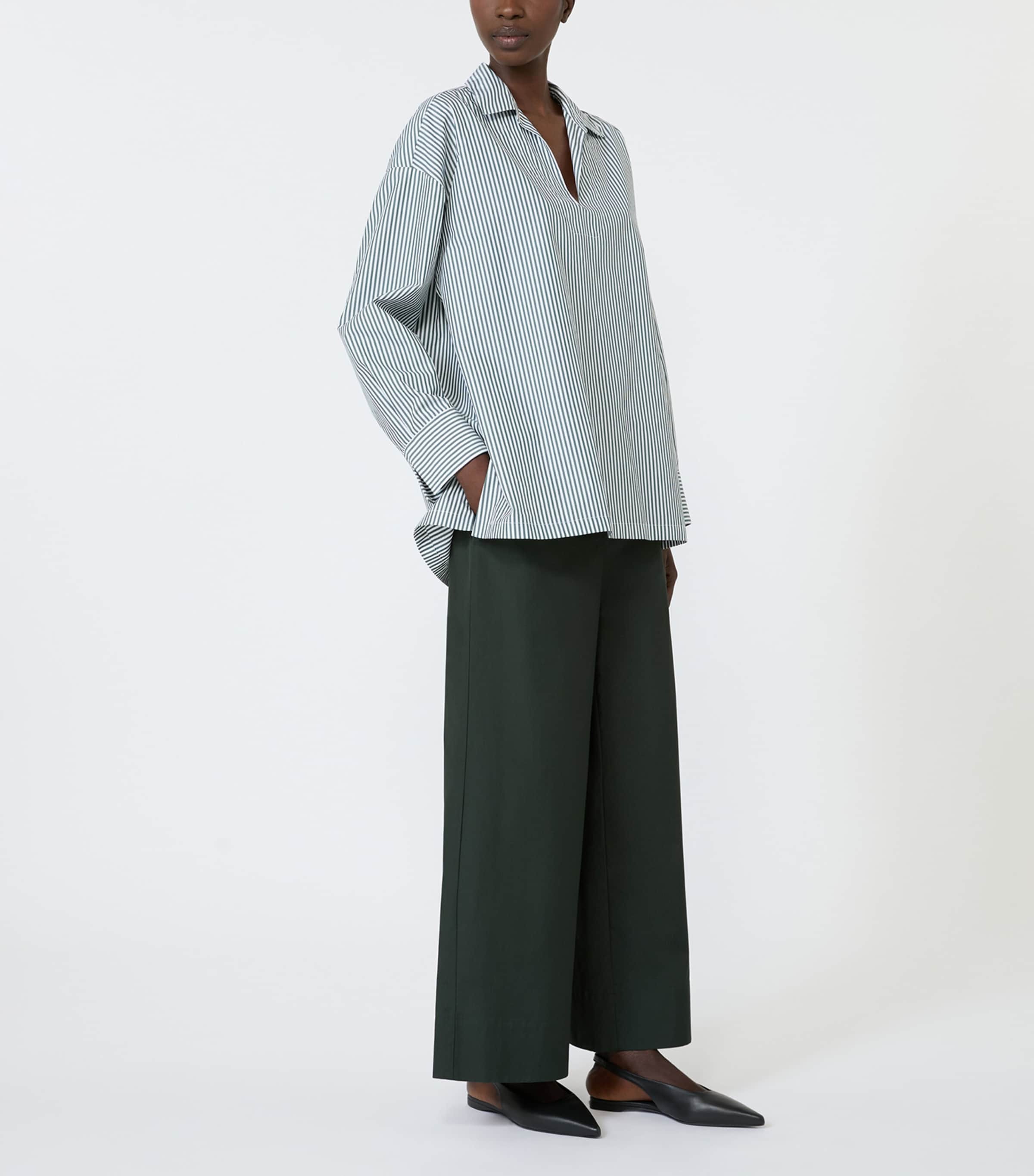 Max Mara Womens Drawstring Wide-Leg Trousers Green Image 2