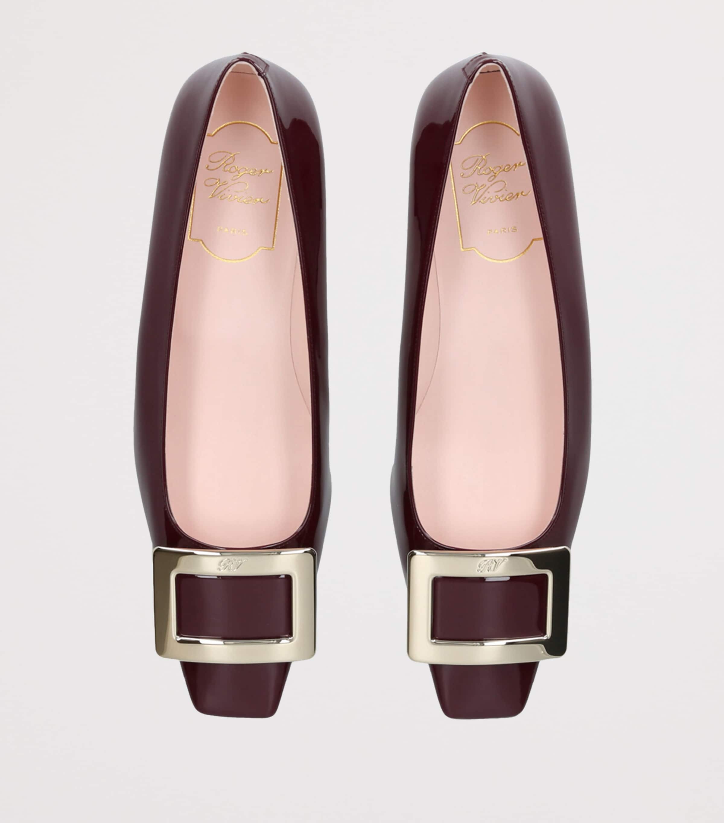 Patent Leather Belle Vivier Trompette Ballet Flats WINE Image 4