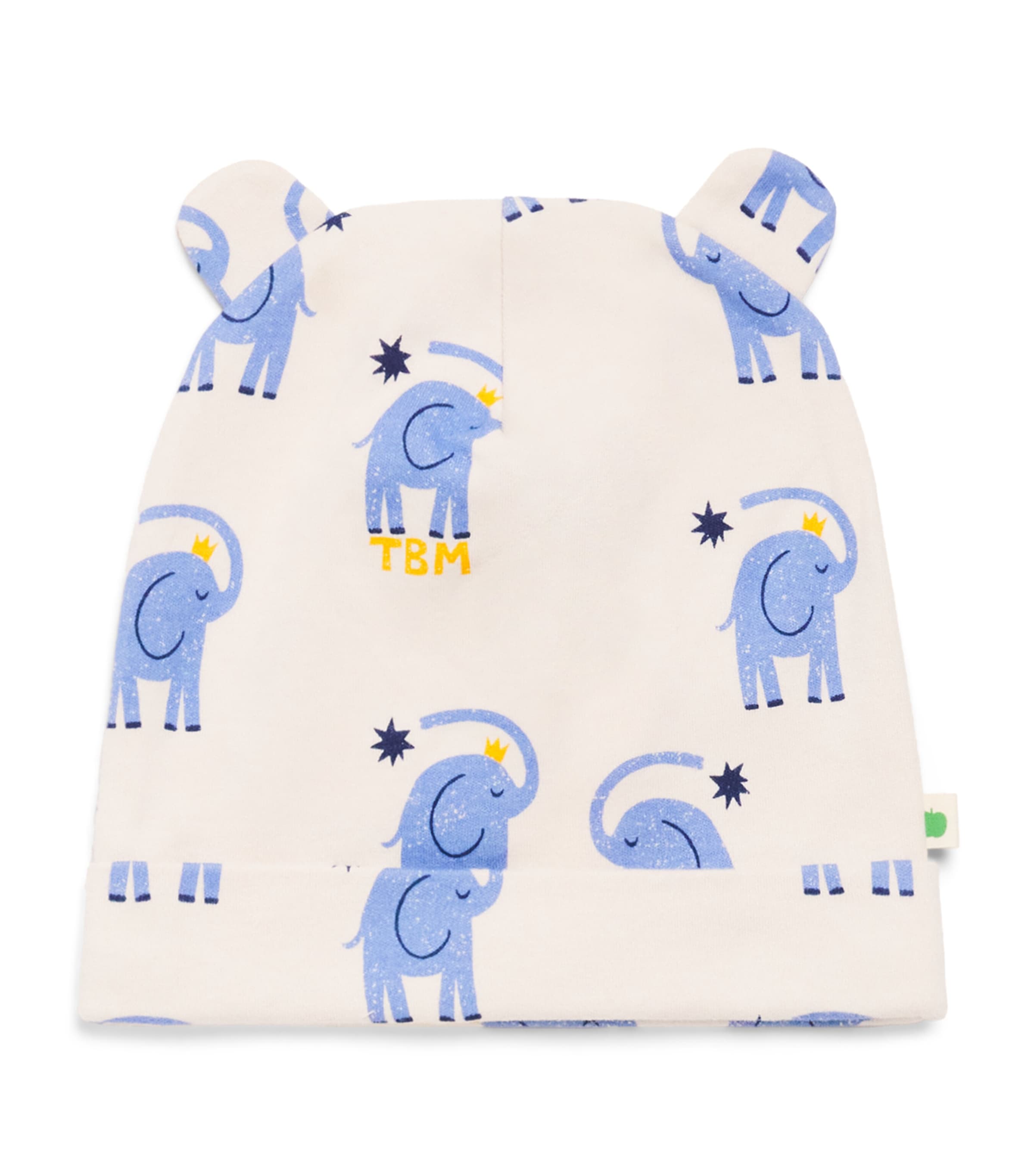 The Bonnie Mob Kids' Organic Cotton Elephant Print Hat In Gray