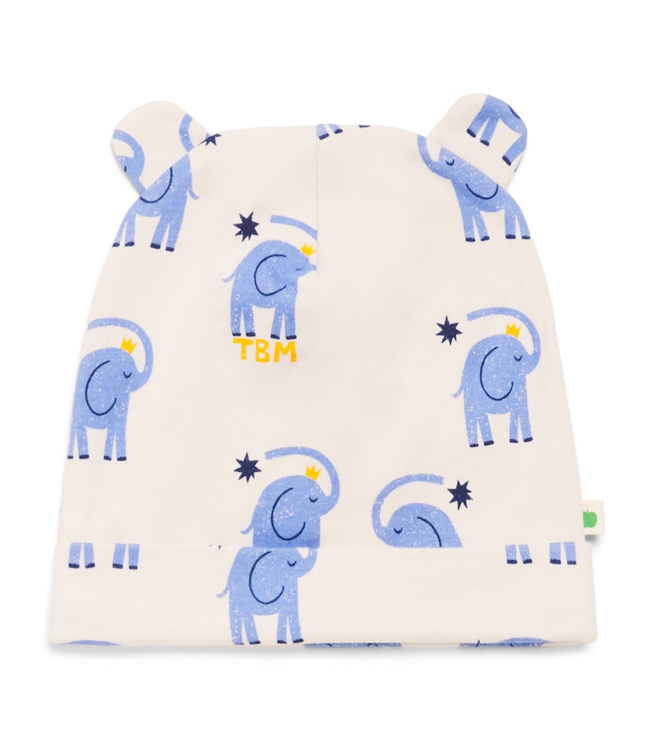 Organic Cotton Elephant Print Hat (0-24 Months) ELEPHANT Image 1